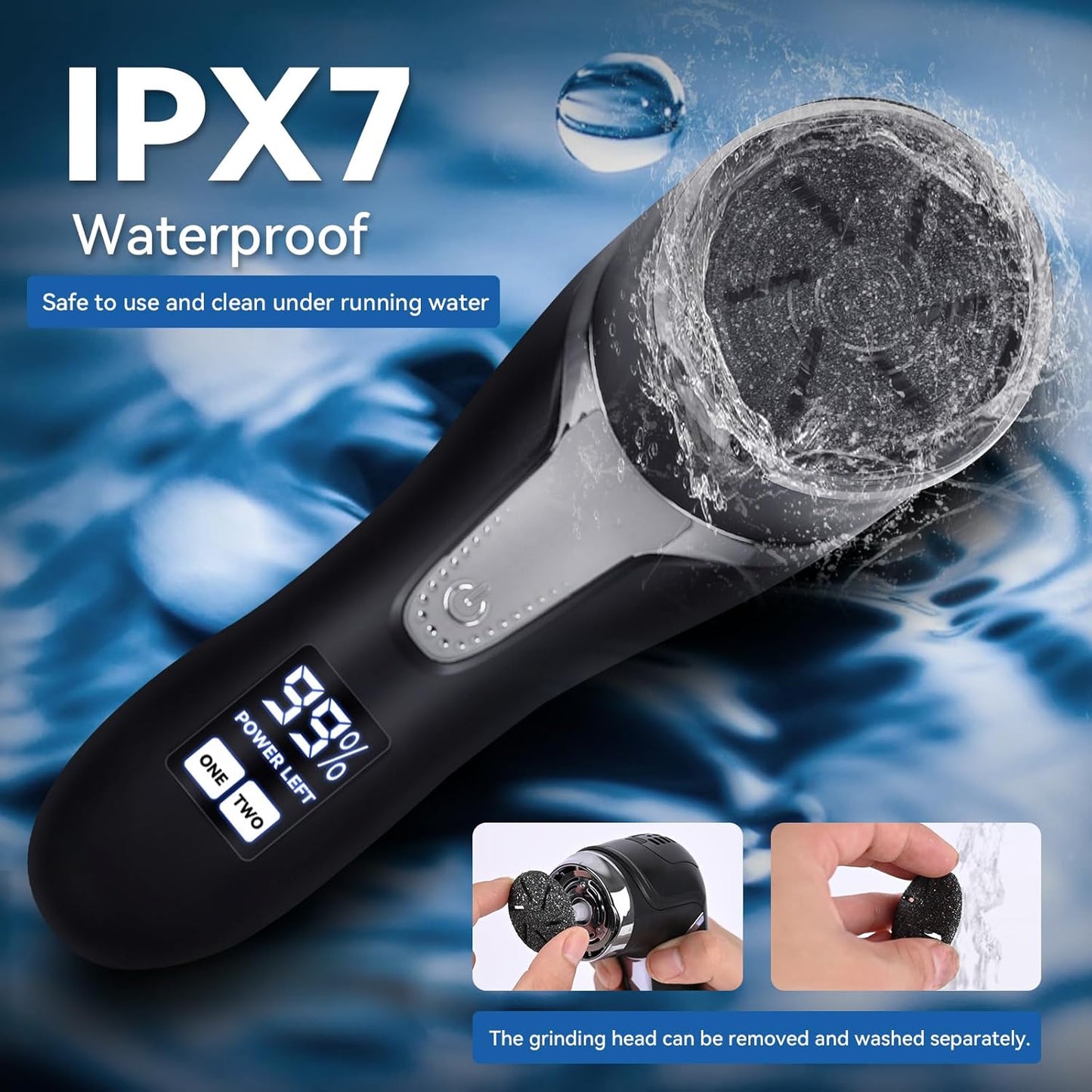 Electric Callus Remover for Feet with Vacuum, Premium Portable Pedicure Tools Rechargeable Waterproof 2 Speed Foot File Scrubber Callus Remover Tool Foot Care kit(Black)