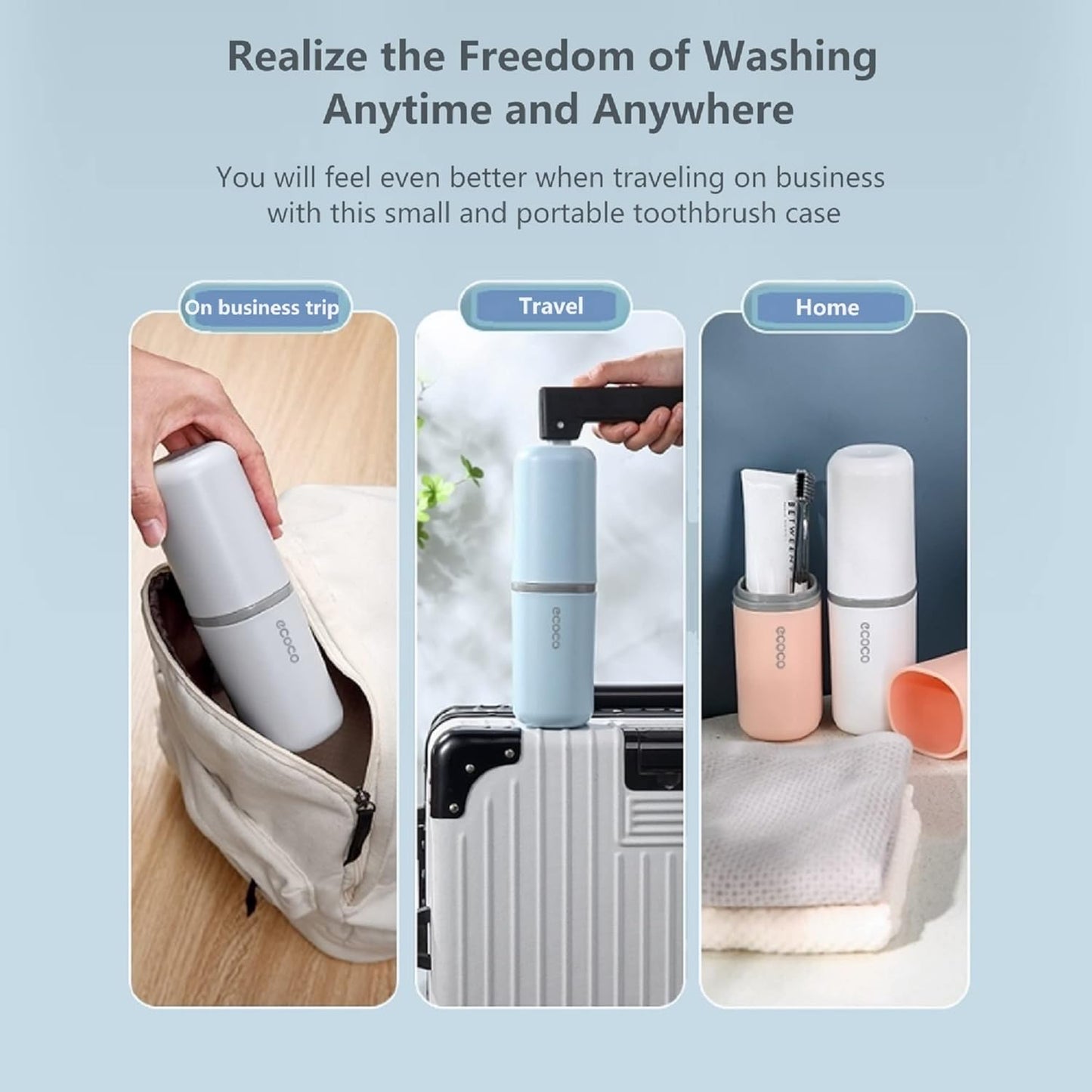 Toothbrush Travel Case, Multifunctional Dustproof Toothbrush Cover, Portable Toothbrush Holder,Suitable for Business Camping Travel or Daily Use(Blue)