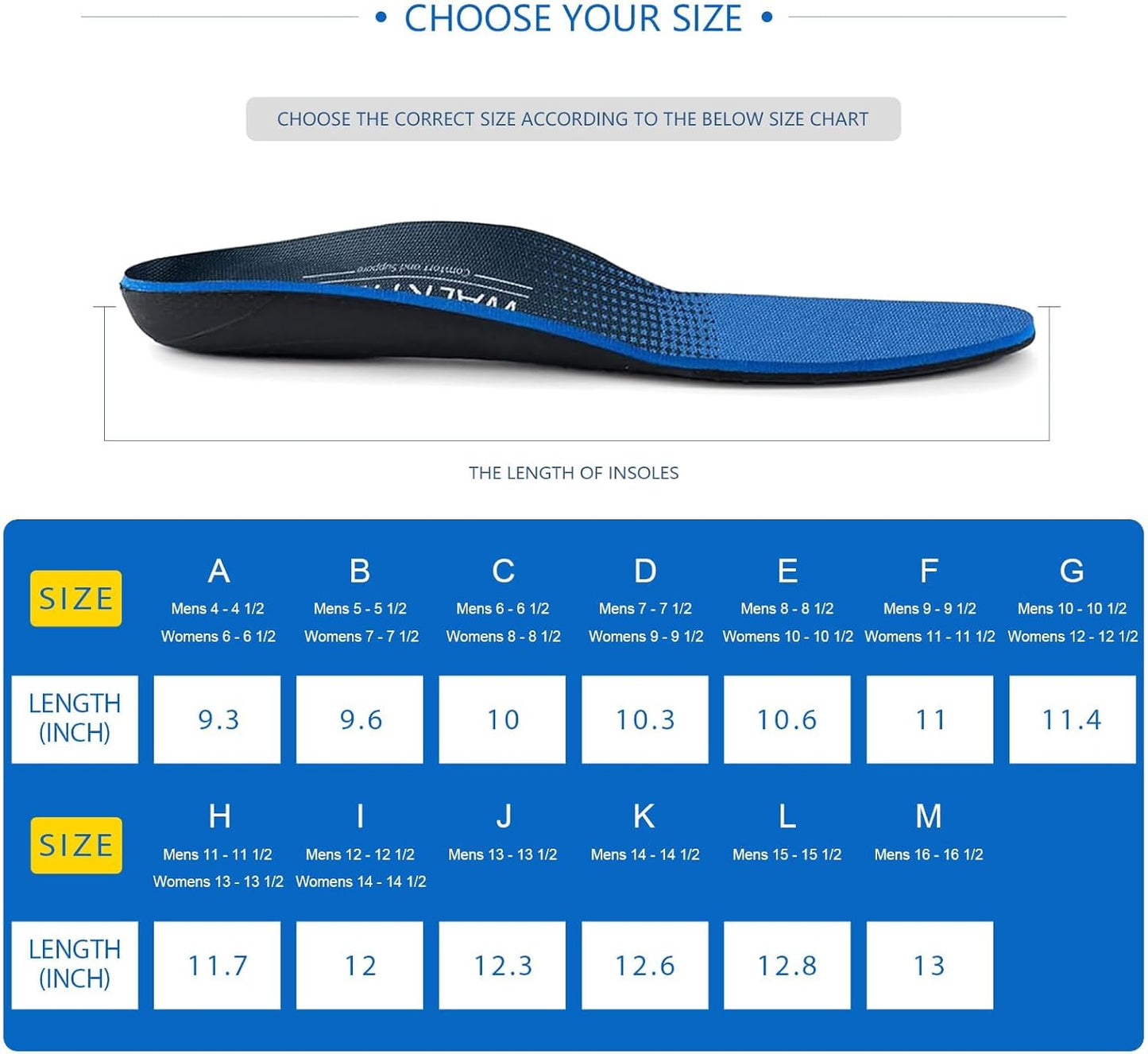 Inserts Relieve Plantar Fasciitis - Flat Feet Insoles Arch Supports, Orthotic Insoles for Foot Pain Arch Pain Reduce Muscle Fatigue Absorb Shock (Mens 6-6 1/2 | Womens 8-8 1/2)