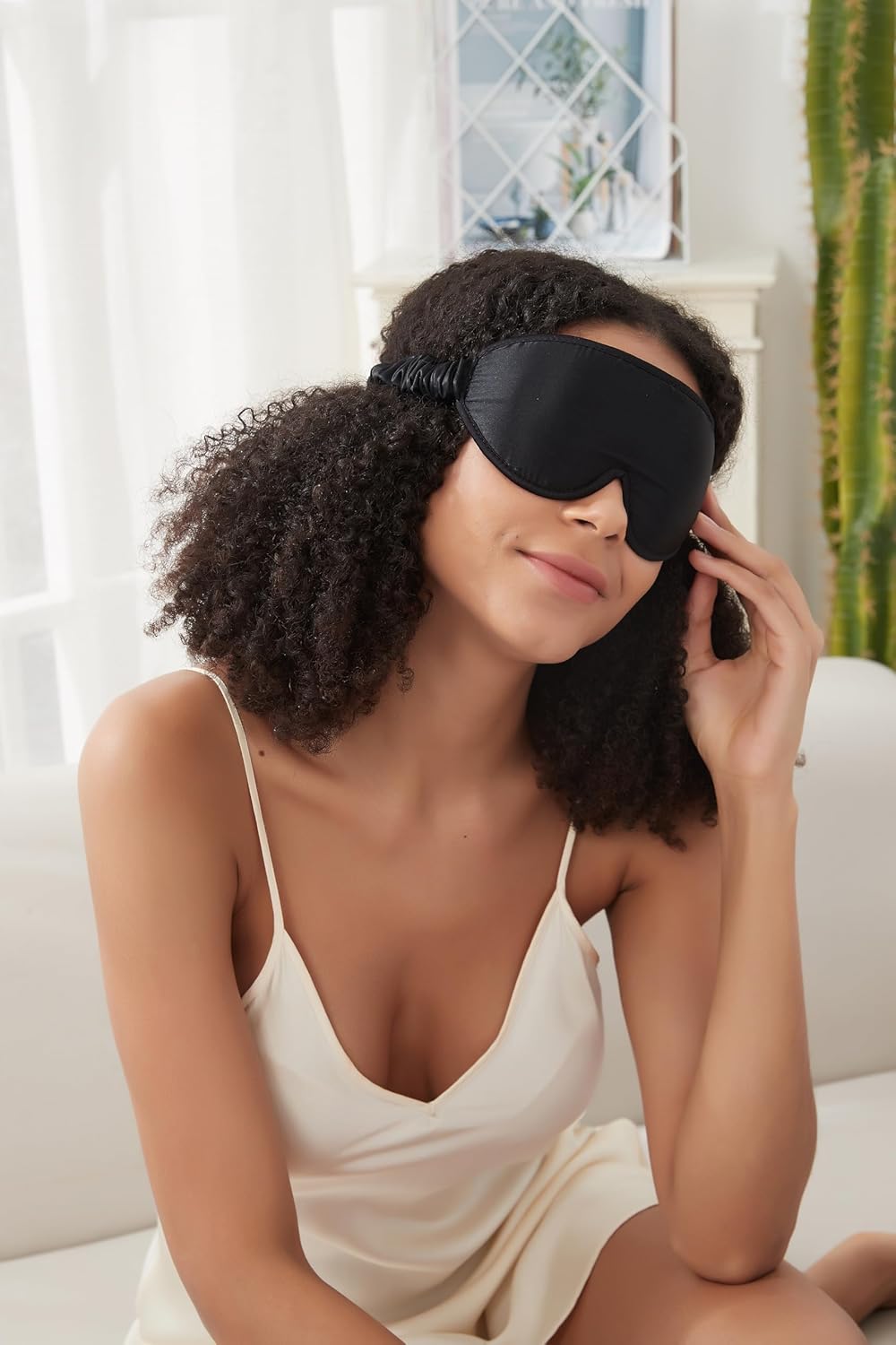 ALASKA BEAR Upgraded Silk Eye Mask with Deep Contour Molded Cups for Beauty Sleep & Lashes Extensions, Zero Pressure Sleeping Eye Cover with Silk-Cover Adjustable Strap