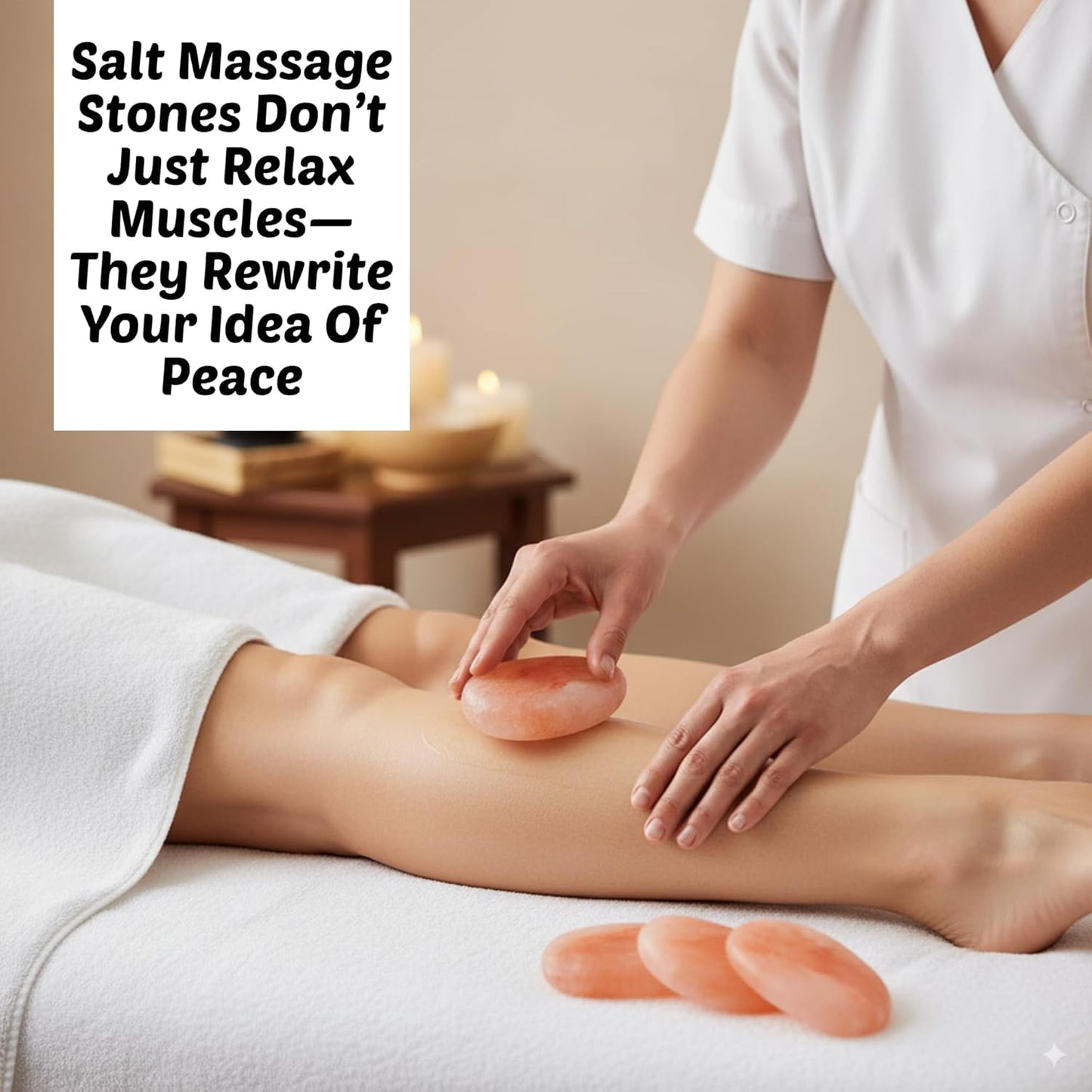 POHS Pack of 6 Flat Oval Massage Stone, Deodorant Stone, Pink Crystal Hand -Carved hot & Cold for Massage Therapy