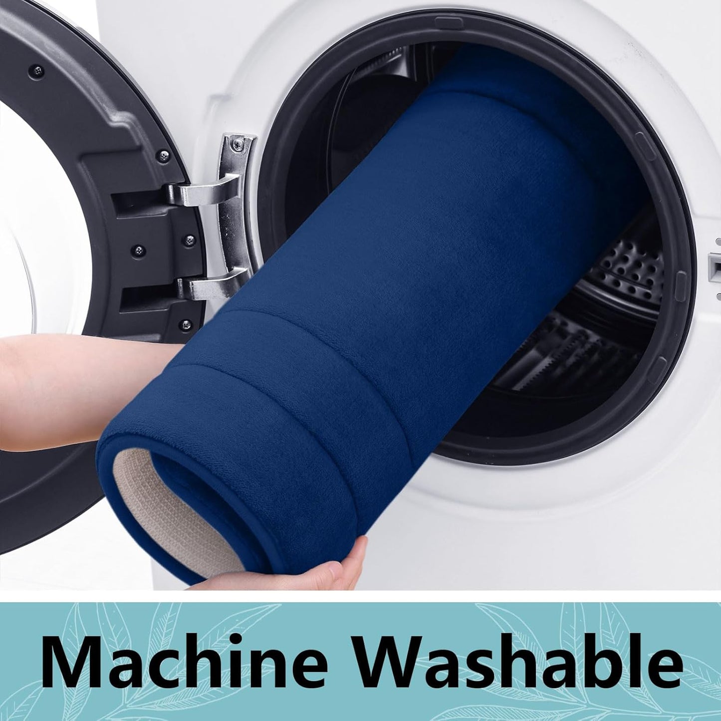 Arotive Memory Foam Bathroom Rug Mat 36x24, Ultra Soft and Absorbent Bath Mat, Machine Wash Dry, Comfortable Bath Rug Carpet for Bathroom Floor, Tub and Shower, Navy