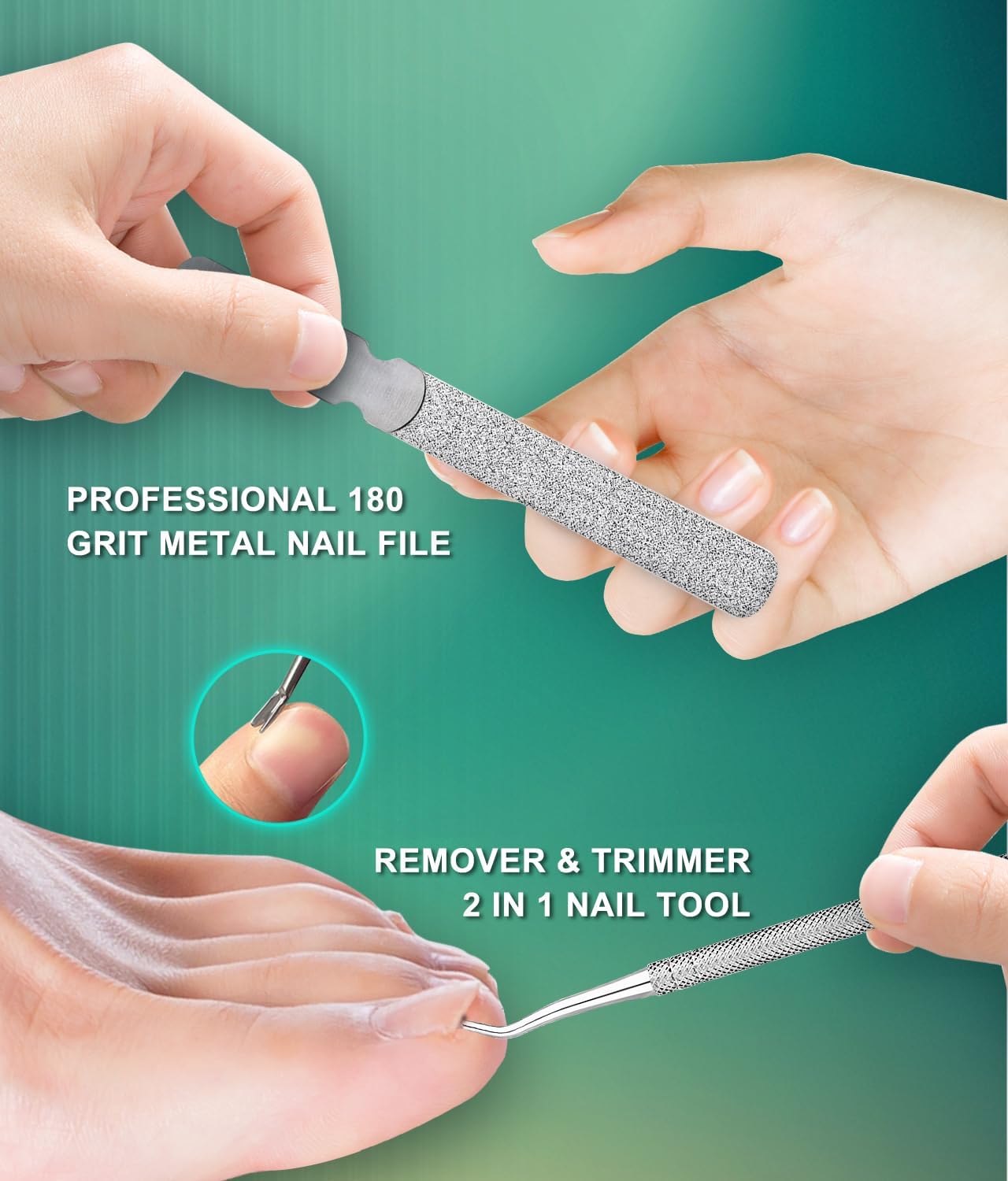 Wide Jaw Thick Toenail Clippers Thick Nails, Podiatrist Ingrown Toe Nail Tool Kit for Men Seniors Professional Sharp Heavy Duty Nail Cutter Set, Anti-Slip Handle Nails Trimmer