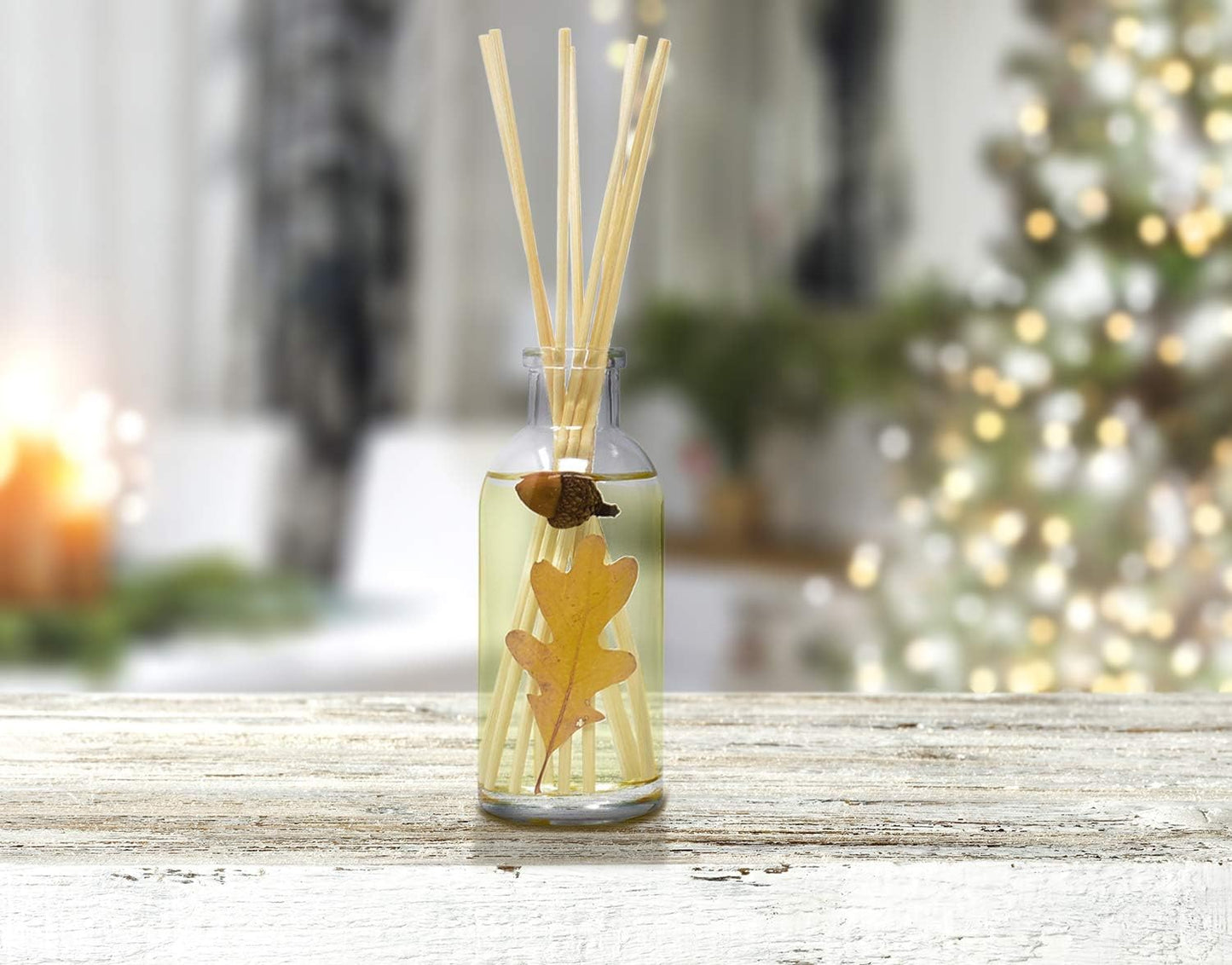 Urban Naturals Spiced Chestnut Reed Diffuser Sticks and Oil Set β Comforting Autumn Scent of Chestnuts, Cinnamon, Clove and Cedar Wood with Real Acorns and Fall Leaves β 3.75 Ounces β Made in The USA