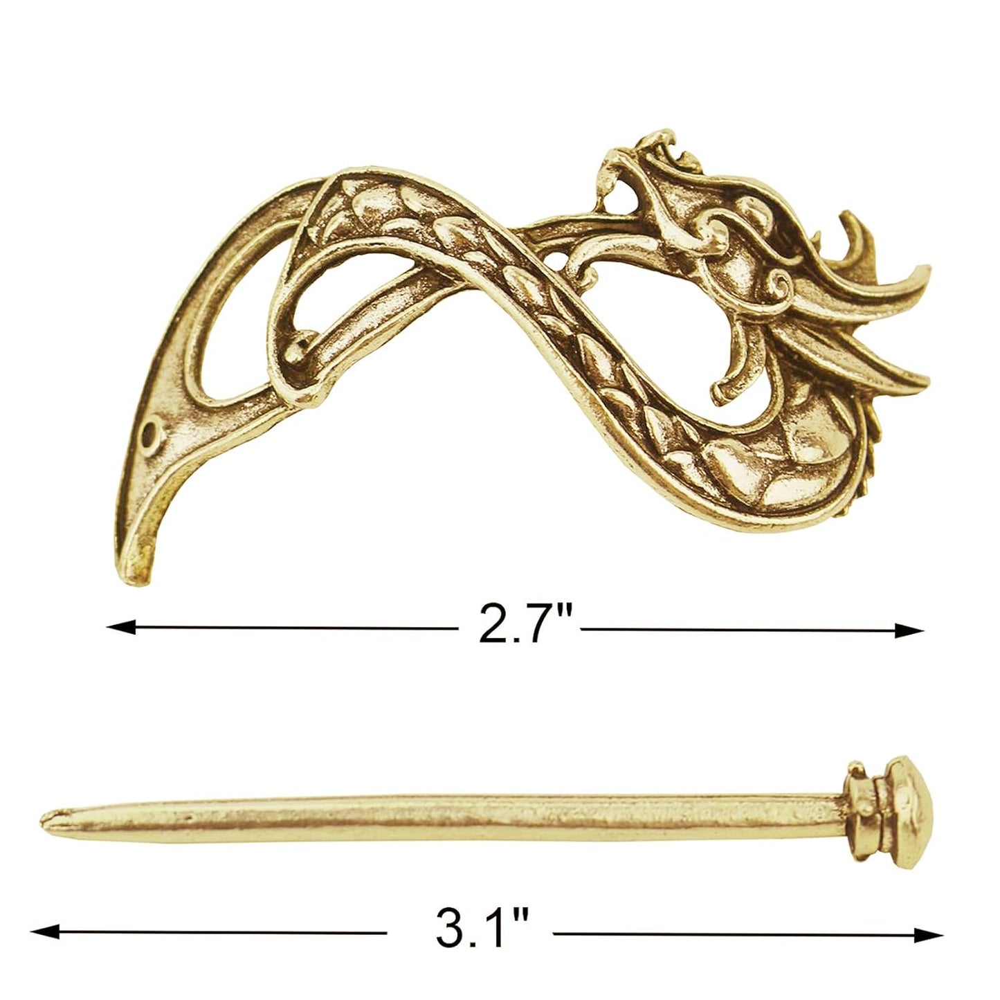 Tinsow 2 Pcs Silver Celtic Hair Slides, Hairpins, Minimalist Hair Claws, Barrettes and Creative Hair Accessories for Women (Style B L)