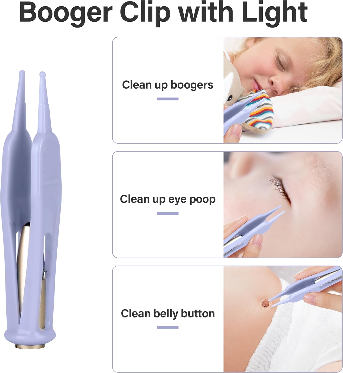 POZILAN Ear Cleaning Kit with LED Light - 15 Pack Ear Wax Removal Kit for Kids and Adults, Earwax Spoon Digger & Tweezers for Ear Cleaning Tool Present Set(Purple)