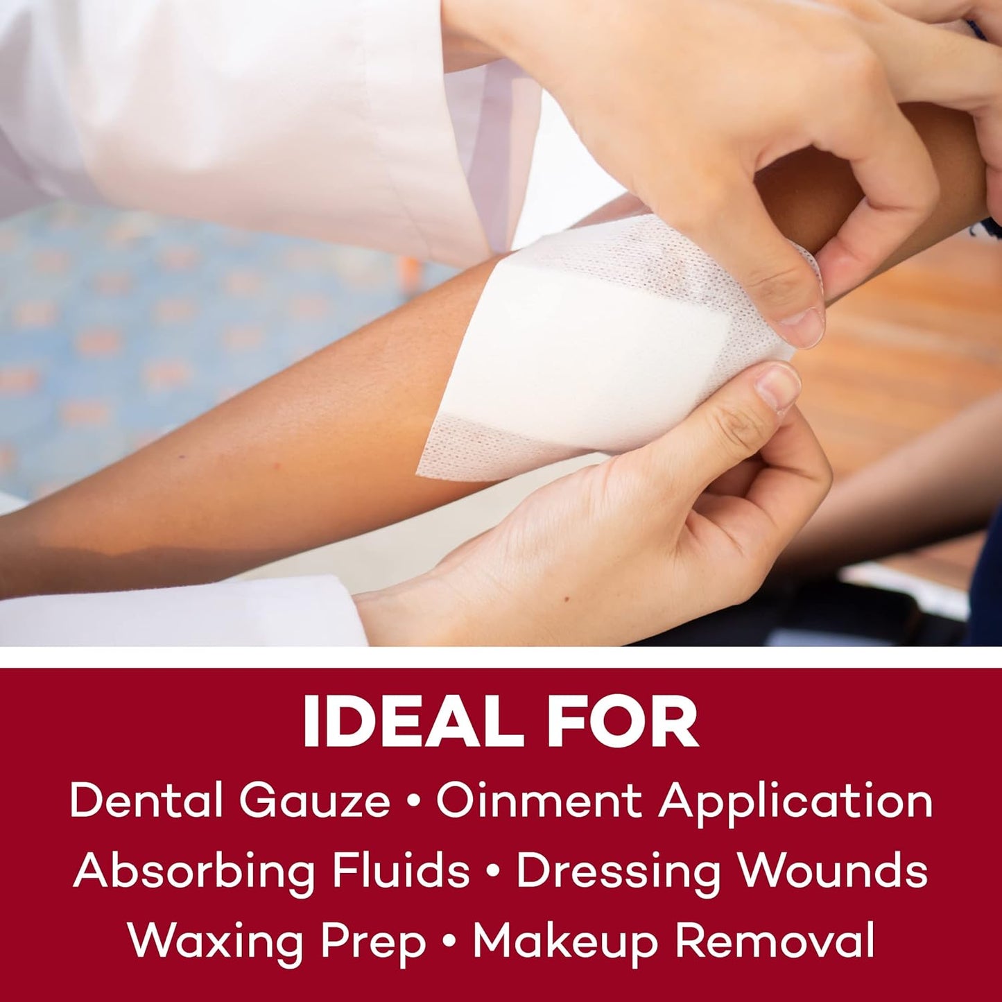 Dealmed Premium Non-Woven Sponges – 2" x 2" 4-Ply Non-Woven Gauze Pads, 25 Pouches, 2 Per Pouch (Pack of 30), Absorbent Gauze Sponges, Wound Care Product for First Aid Kits and Medical Facilities