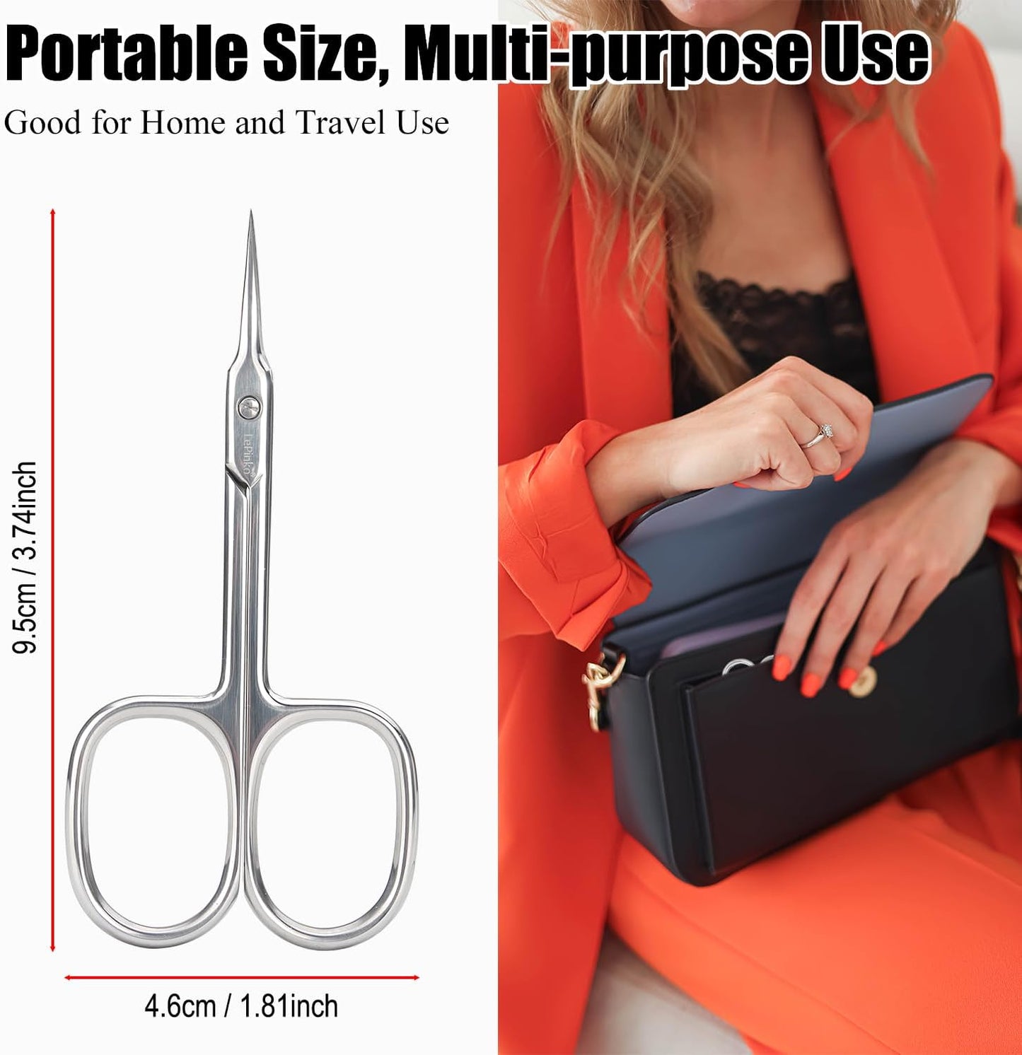 LePinko Cuticle Scissors, Extra Fine Tip, for Manicure and Pedicure, Gifts for Men Women