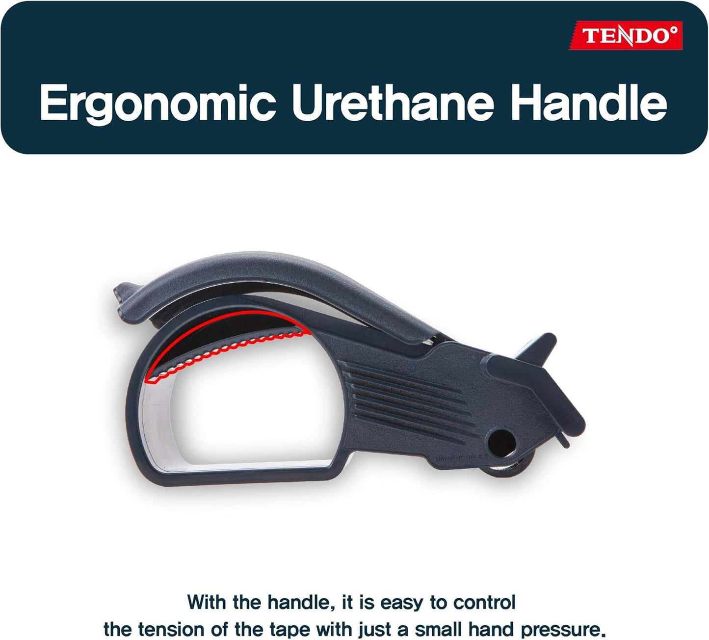 SJ-50M Navy | TENDO Basic Line | Smart Packing Tape Dispenser, Easy Cut Tape Gun, for 45~50mm Tape Width and 3" Tape core