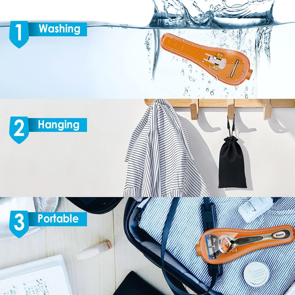 Razor Case Compatible with Gillette Proglide Fusion Men's Razor, Travel Protector Case with Carrying Bag - Orange