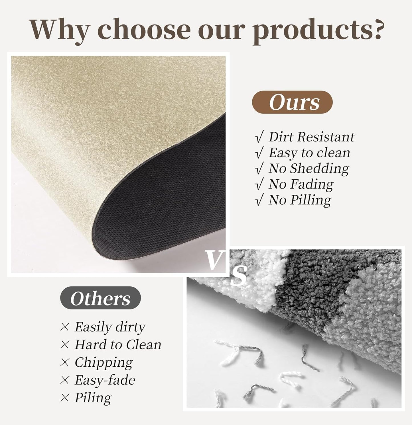 Quick Dry Super Absorbent Bathroom Mat Set 2 Piece - Diatomaceous Earth Bath Rug With Rubber Backing Non-Slip for Shower Floor, 47x17 + 24x17, Beige