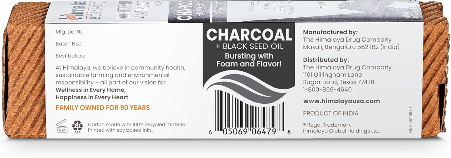 Himalaya Botanique Whitening Antiplaque Toothpaste with Charcoal and Black Seed Oil for Whiter Teeth, 4 oz…