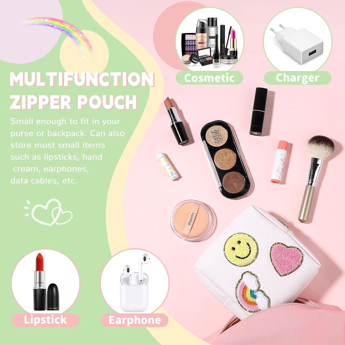 Period Bag for Teen Girls PU Leather Sanitary Pad Bags for Period Teen Period Pads Pouch for Panty Liners, Tampons, Menstrual Cup - Mint