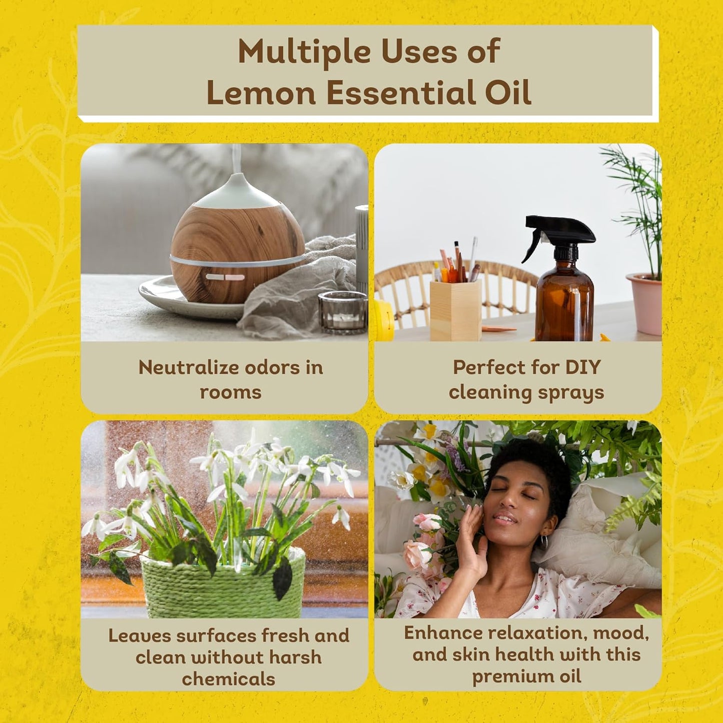 WINI by Locsanity Lemon Essential Oil with Glass Dropper | 100% Pure & Natural Lemon Diffuser Oil | Premium Grade Essential Oils for Skin Care, Aromatherapy, Hair & Scalp, Fresh Citrus Scent | 30ml