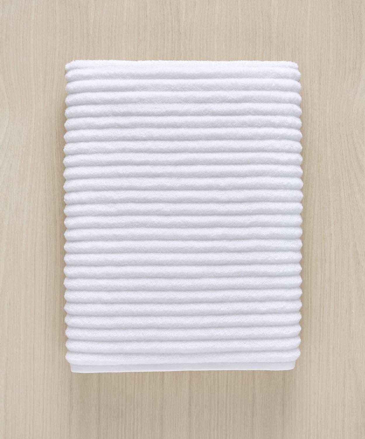 Blue Loom Ribbed Bath Sheet & Towel, 100% Cotton 600 GSM, Soft Absorbent Durable Quick Drying Bath Sheet & Bath Towel Set for Bathroom - Mason Set of 2 White (65" x 45" & 58" x 30")