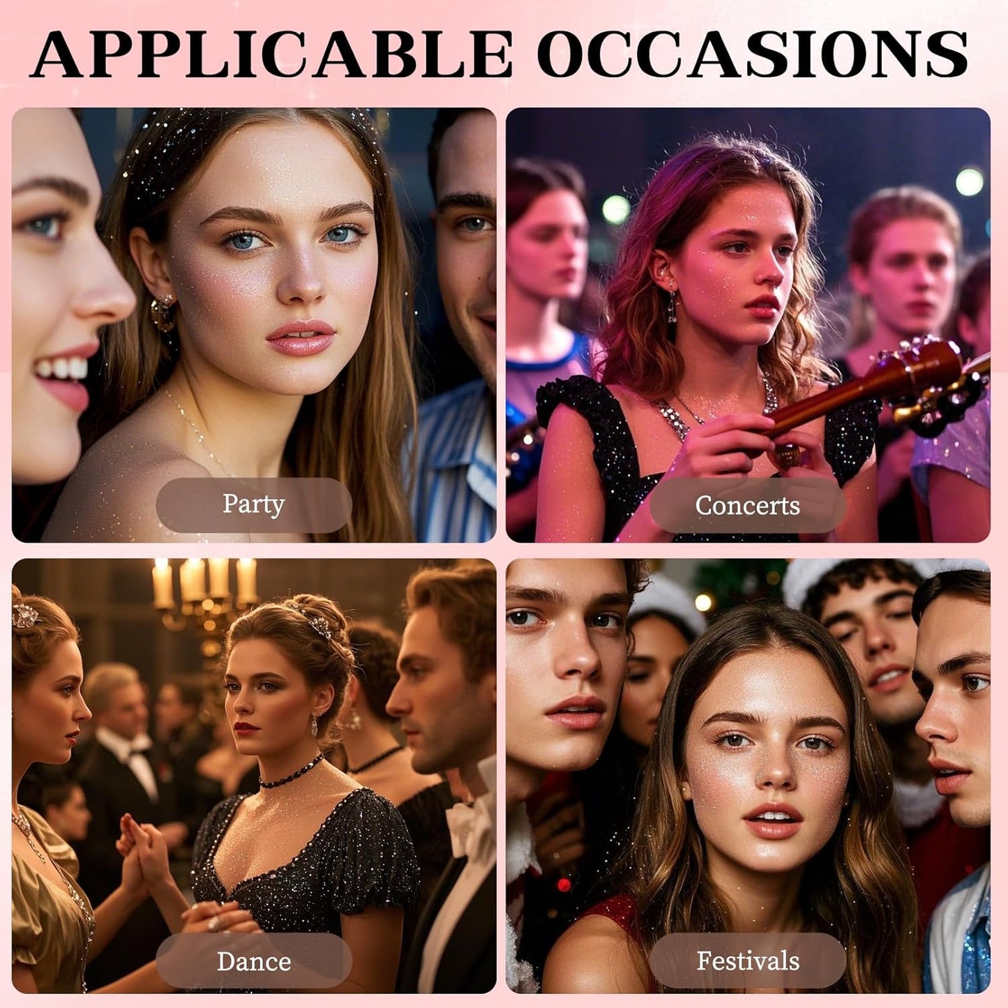 Glitter Spray for Hair and Body, Glitter Body Spray, Quick-Drying Waterproofing Body Shimmer Suitable for Festival Rave