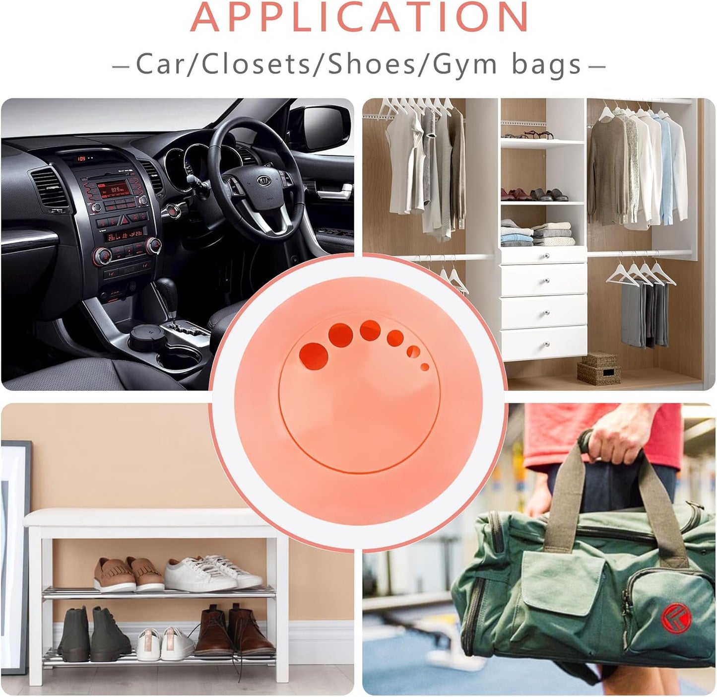 Knixmax Shoe Deodorizer Balls, Boot Deodorizing Shoe Odor Eater Ball Sneaker Deodorants, Gym Bags Lockers Car Air Fresheners, 6 Packs Peach Pink