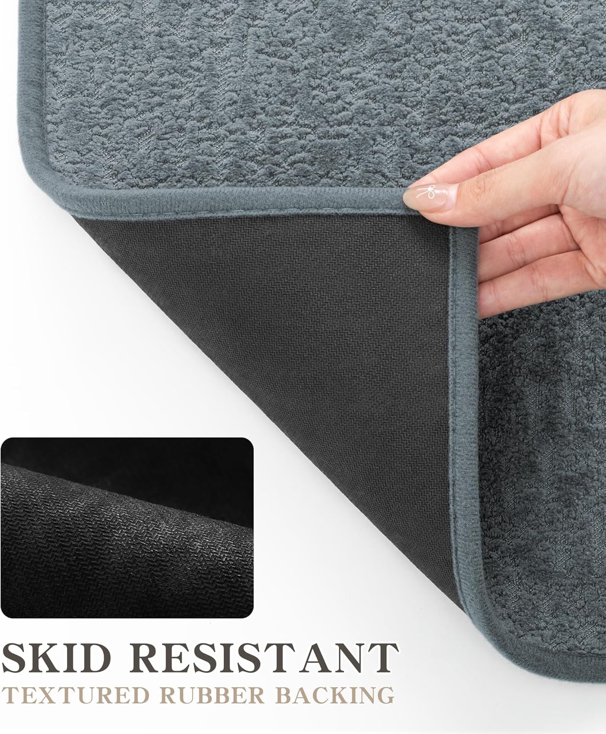 chakme Bathroom Rugs Mat 32x17, Ultra Thin Non Slip Bath Mat Quick Dry Absorbent Bath Mat for Bathroom Floor, (Light Blue, 32"x17")