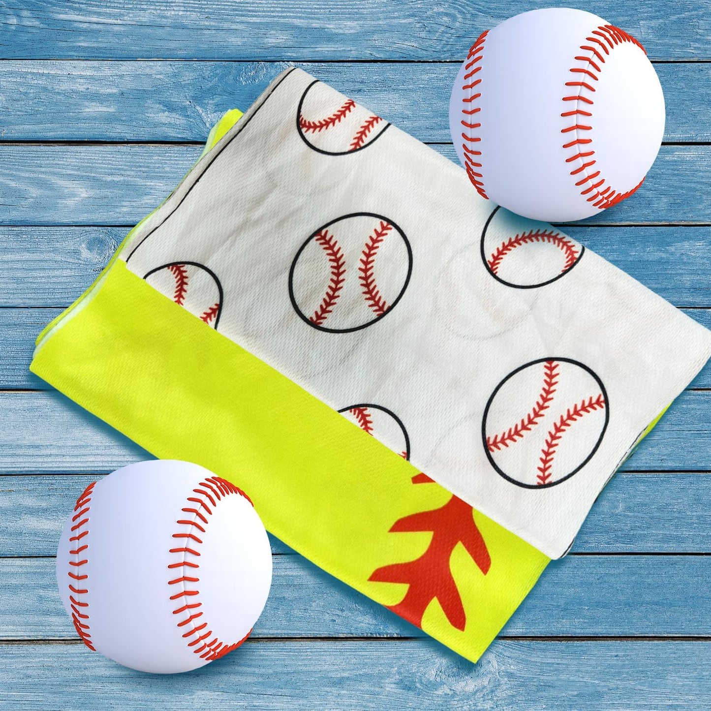 OPSO Softball Cooling Towel Set, 40 x 12 inches, 12 Pack, Microfiber Sports Towels for Baseball, Soccer, Golf LCE Towel Microfiber Sports Towels for Player (Baseball)