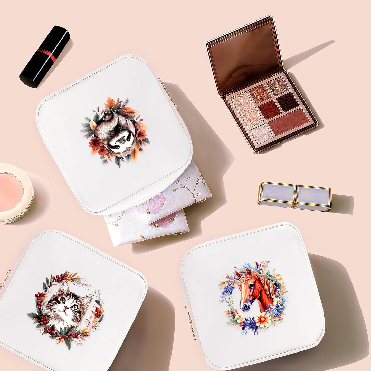 Sloth Mini Makeup Bag, Sloth Gift For Women Girls, Cute Portable Zipper Pouch Cosmetic Bag For Teen Girls Kids, Small Storage Bag For Sanitary Pad, Period napkin bag!