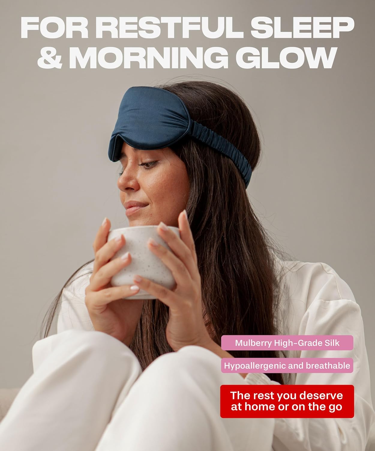 SUNDAYSILKS™ 3D Contoured Silk Sleep Mask | Padded Silk Eye Mask with Eye Cups for Lash Extensions | Blackout, Organic for Women & Men, Perfect for Travel, Slip-Free Deep Sleeping, Antifaz para Dormir