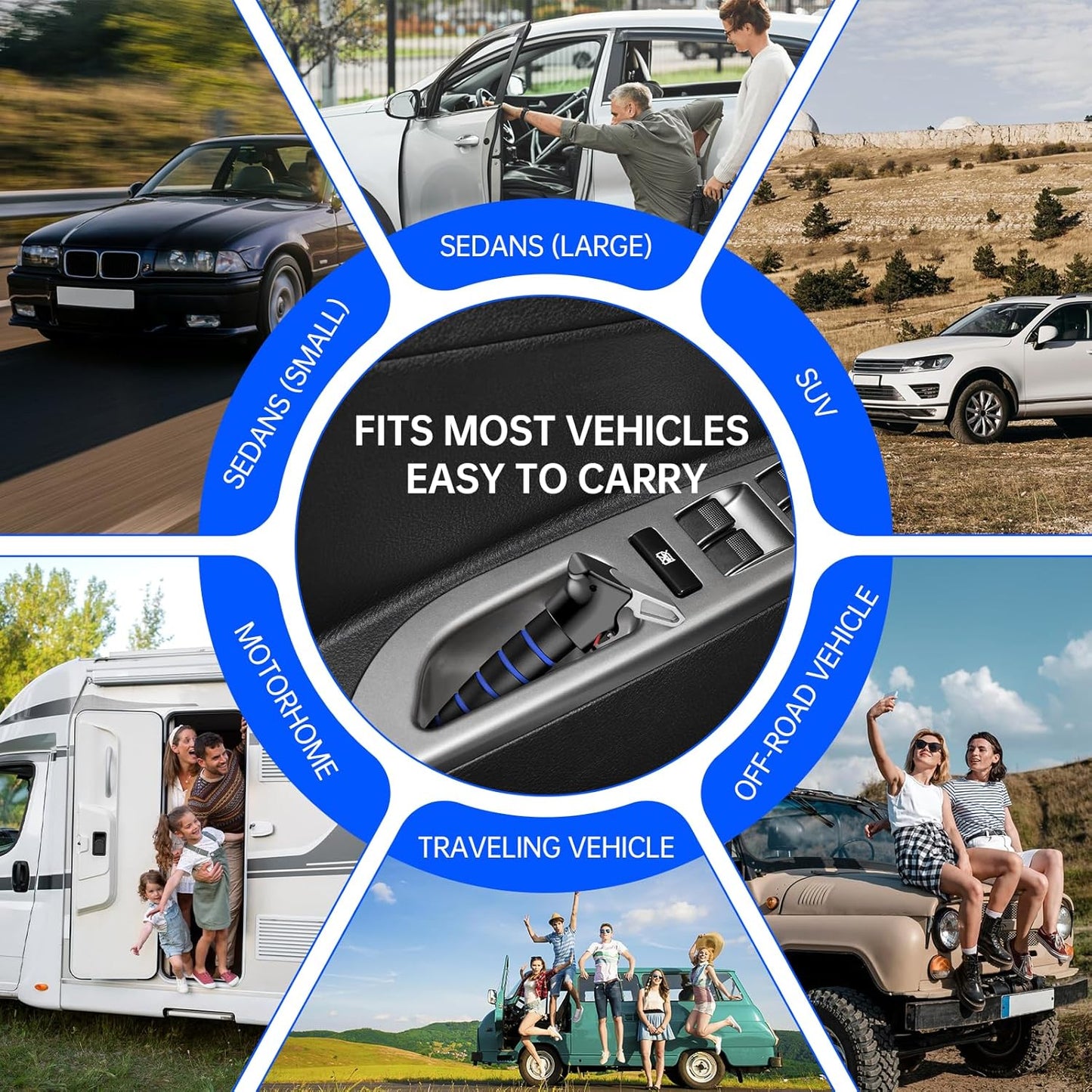 SYMYNELEC Car Door Handle for Elderly: Non-Slip Grip and Sturdy Assist Support - Fits Most Vehicles for Easy Getting in and Out of Car - Helpful for Seniors Handicapped Pregnant Women Children