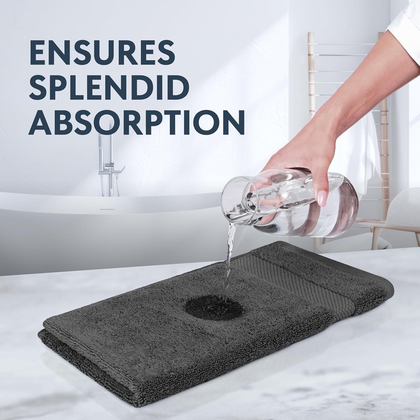 White Classic Luxury Multicolor Hand Towels - Soft 100% Turkish Cotton | Highly Absorbent Hotel spa Bathroom Towel Collection | 16x30 Inch | Set of 6