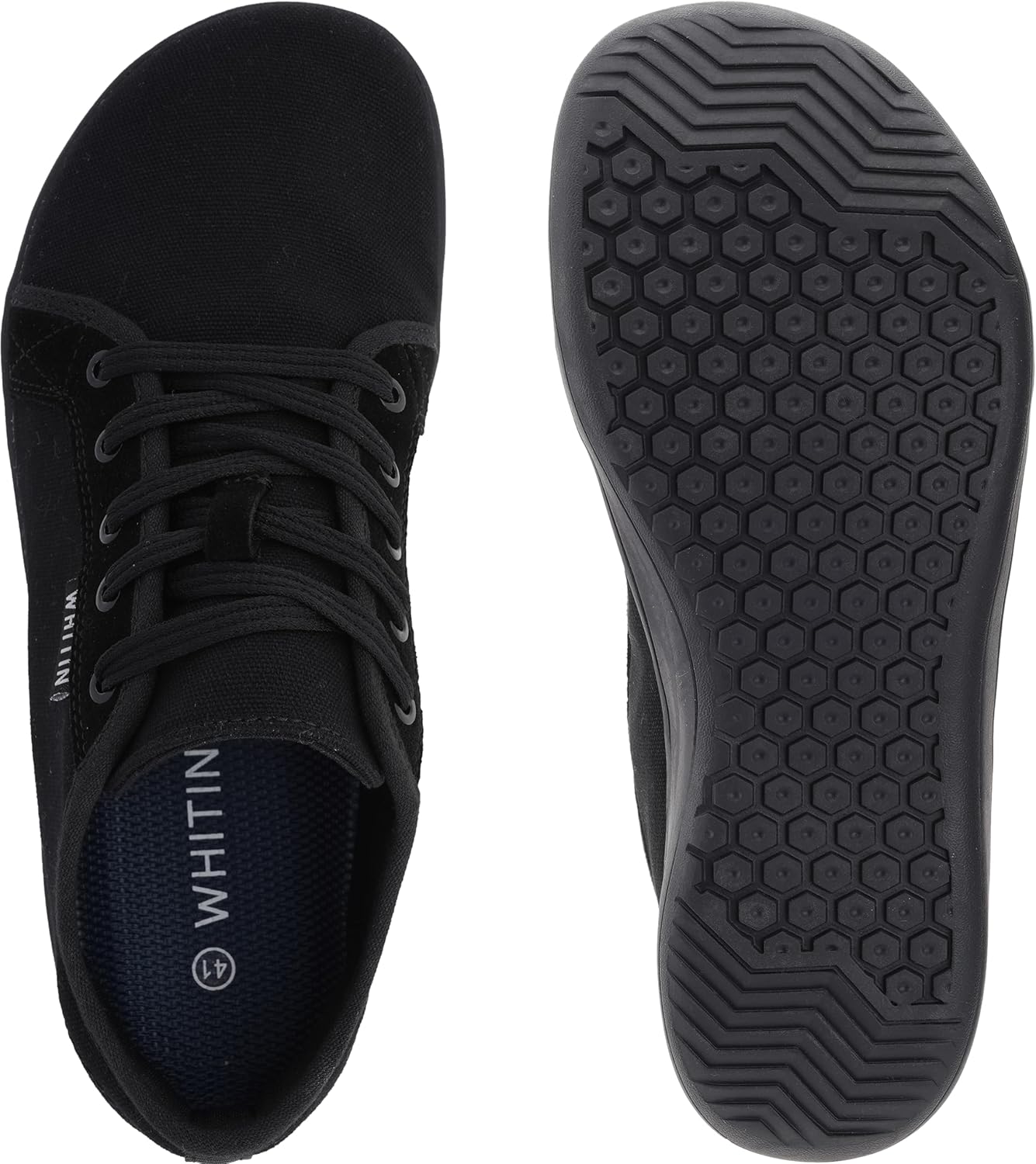 WHITIN Women's Canvas Barefoot Shoes | Wide Width Minimalist Sneakers | Classic Fit Low Top