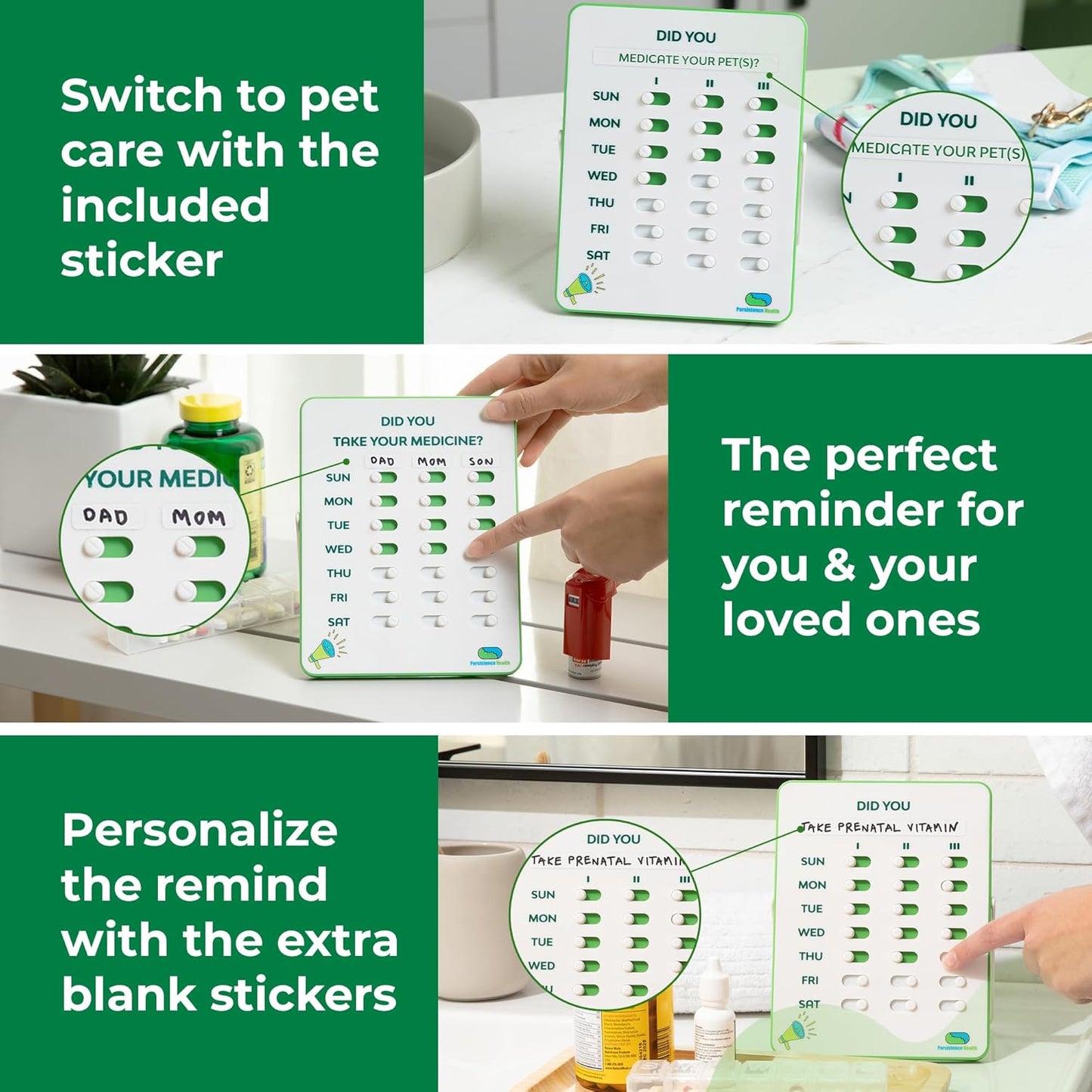 Medication Tracker & Pill Reminder | Visual Reminder Alarm | 7 Day, 3 Times a Day Medication Reminder | Take and Slide | No More Second-guessing or Double-dosing | Perfect for The Elderly