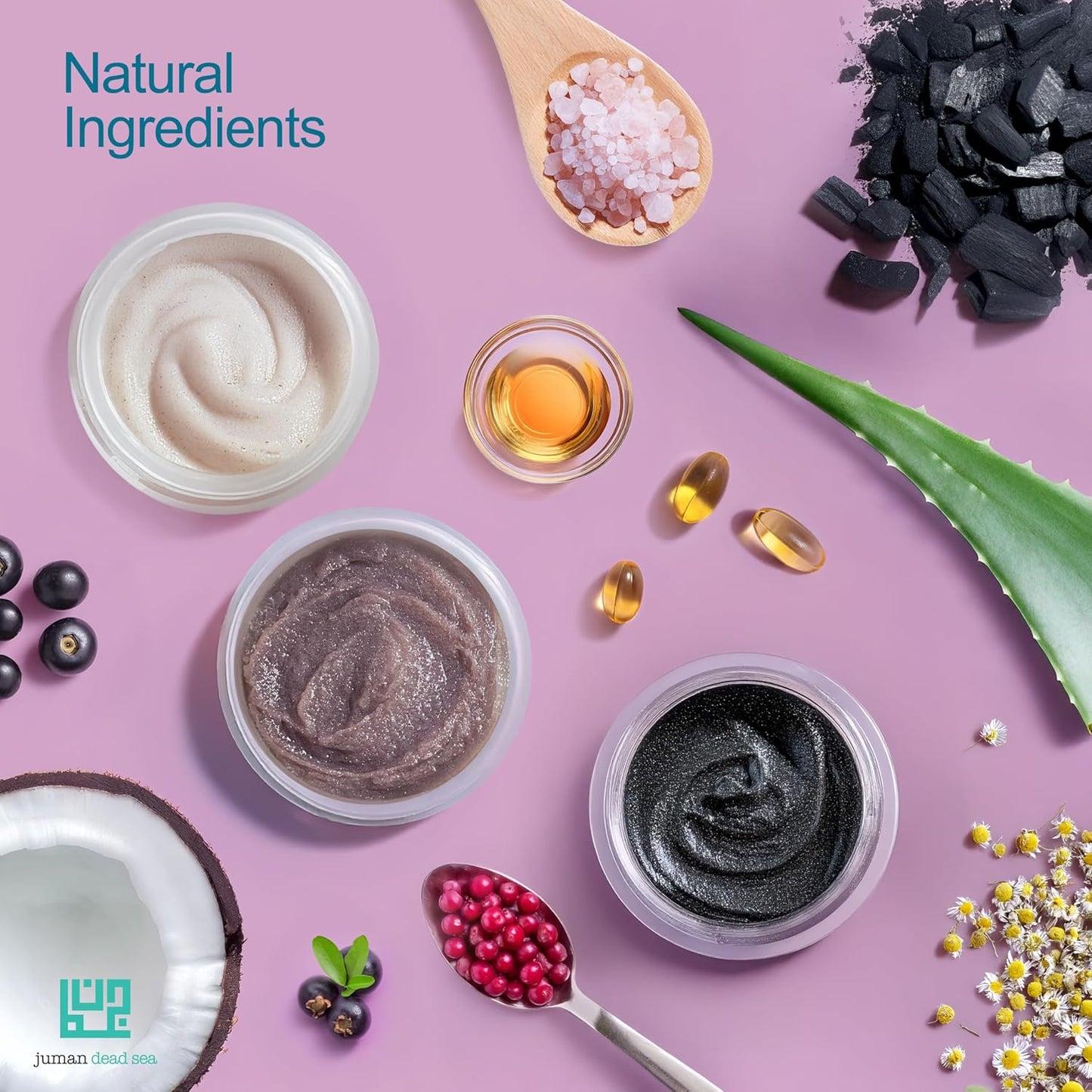 Juman Dead Sea Minerals Exfoliating Body Scrub Set | Infused with Essential Oils | Regular Body Care Kit | SlS & Paraben Free | Vegan | Scrub Pack of 3