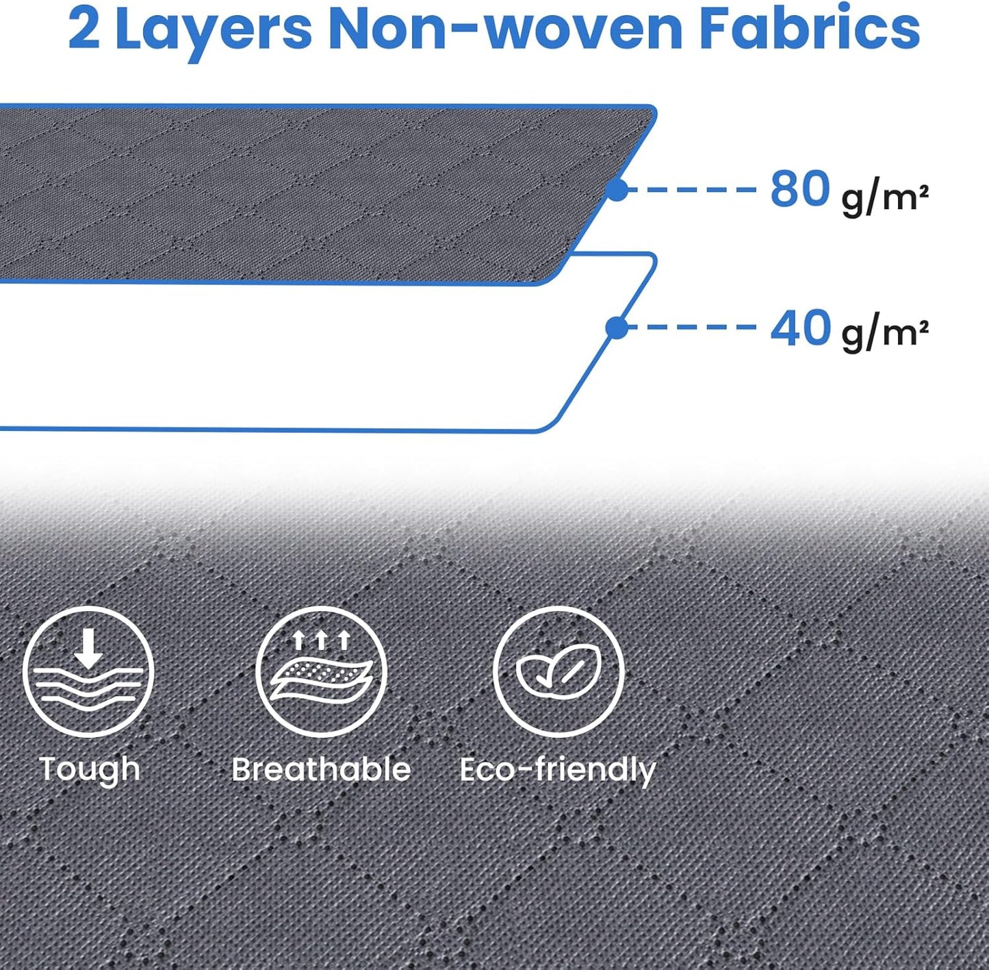 Fab totes 3-Pack Clothes Storage, Foldable Blanket Storage Bags, Containers for Organizing Bedroom, Closet, Clothing, Comforter, Organization with Lids and Handle, Grey