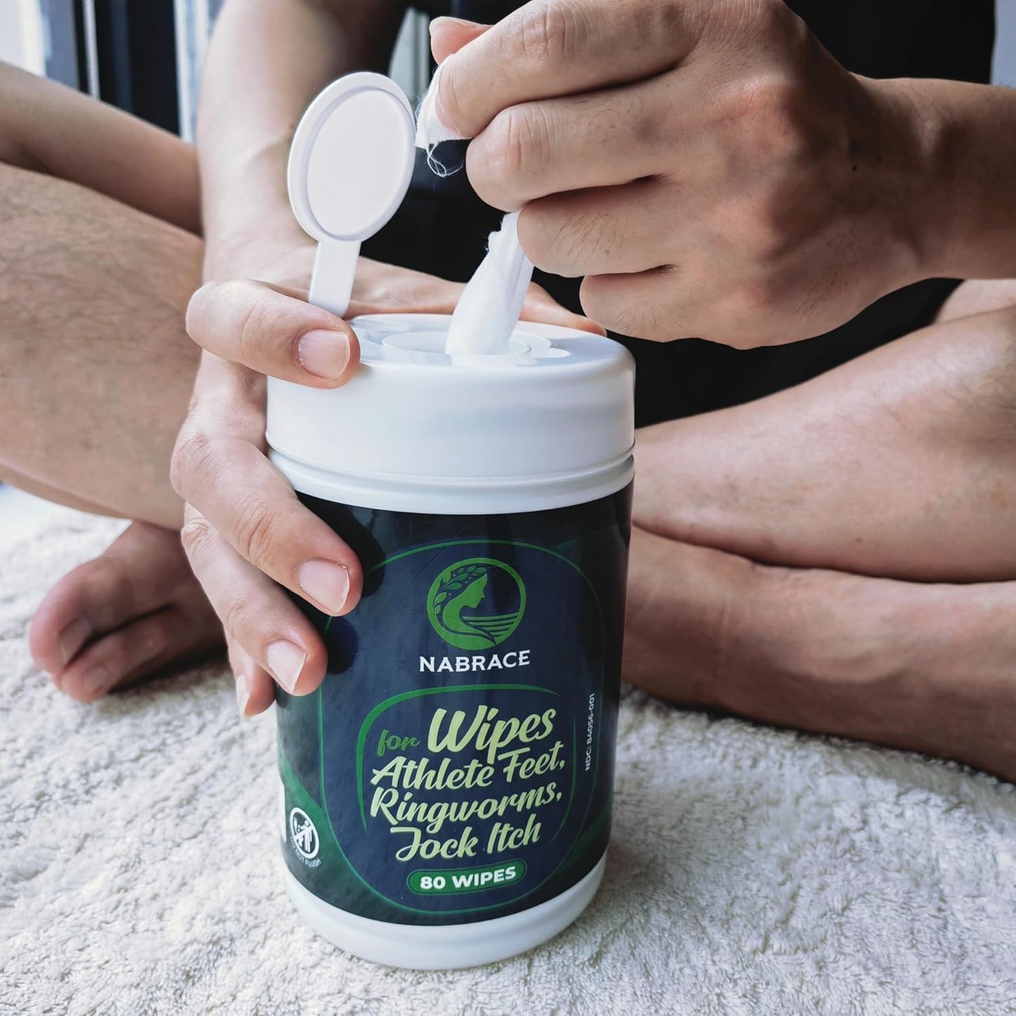 Body Wipes - Curing and Soothing Skin, Alcohol-Free, Non-Toxic, Medicated Wipes Formula for Athlete Feet, Jock Itch, Ringworms. Rinse-Free Gym Wipes for Men and Women - 80 Wipes