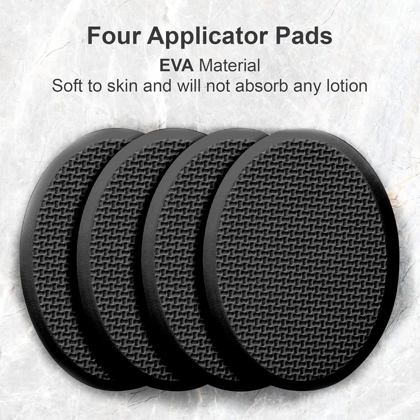 AmazerBath Lotion Applicator for Back, Feet, 4 Replacement Pads with 17" Curved Handle, Back Sunscreen Applicator for Kids, Elderly, Women, Apply Skin Cream Medicine Moisturizer Tanner, Black