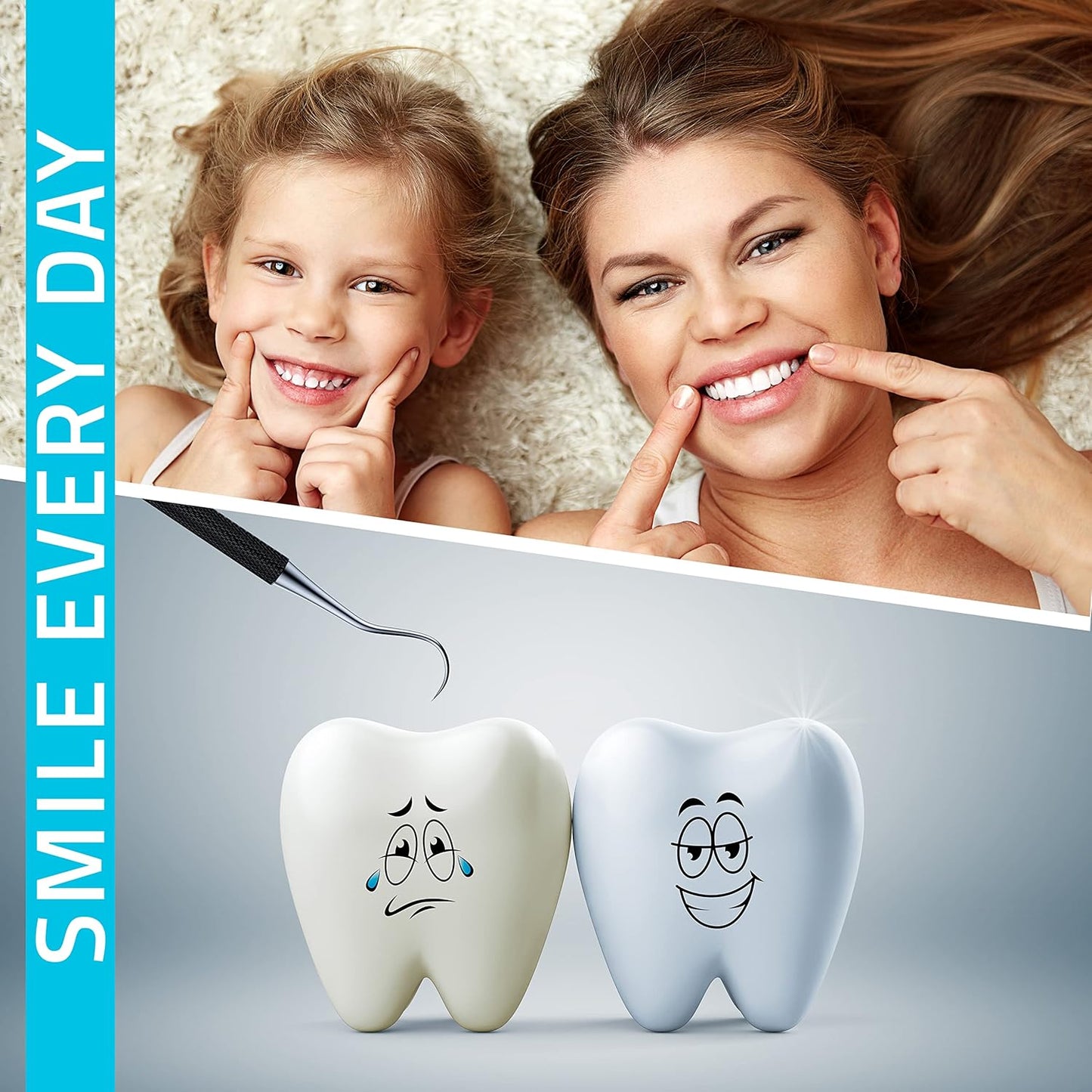 Utopia Care Professional Dental Tartar Scraper Tool, Dental Pick, 6.5 Inch Double Ended Tartar Remover for Teeth, Plaque Remover, Tooth Scraper, Black, 1 Piece