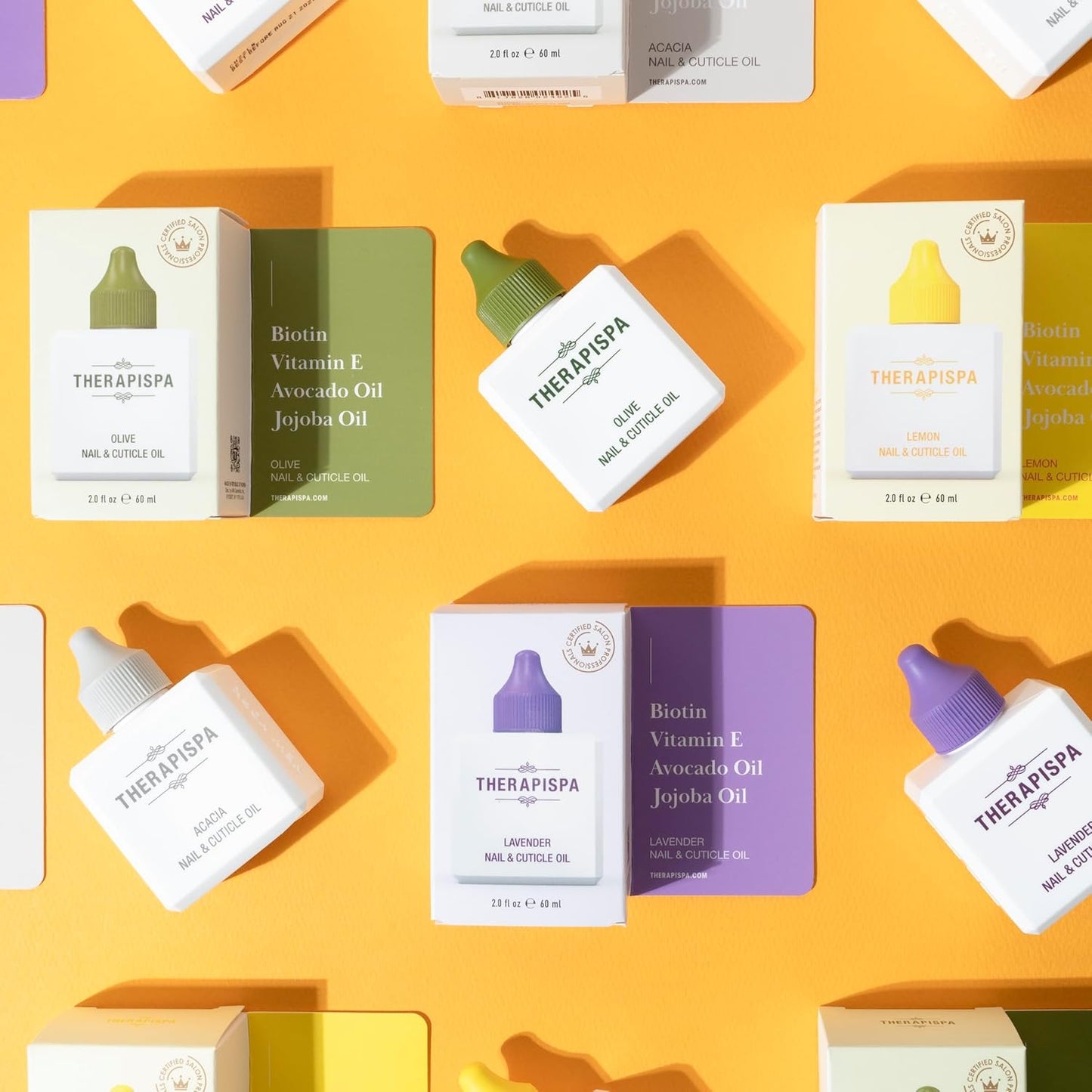 THERAPISPA Nail & Cuticle Oil with Avocado, Jojoba, Biotin & Vitamin E – Nail Growth Oil for Strengthening, Hydrating & Reviving Peeling Nails (Lemon, 2.0 fl oz)