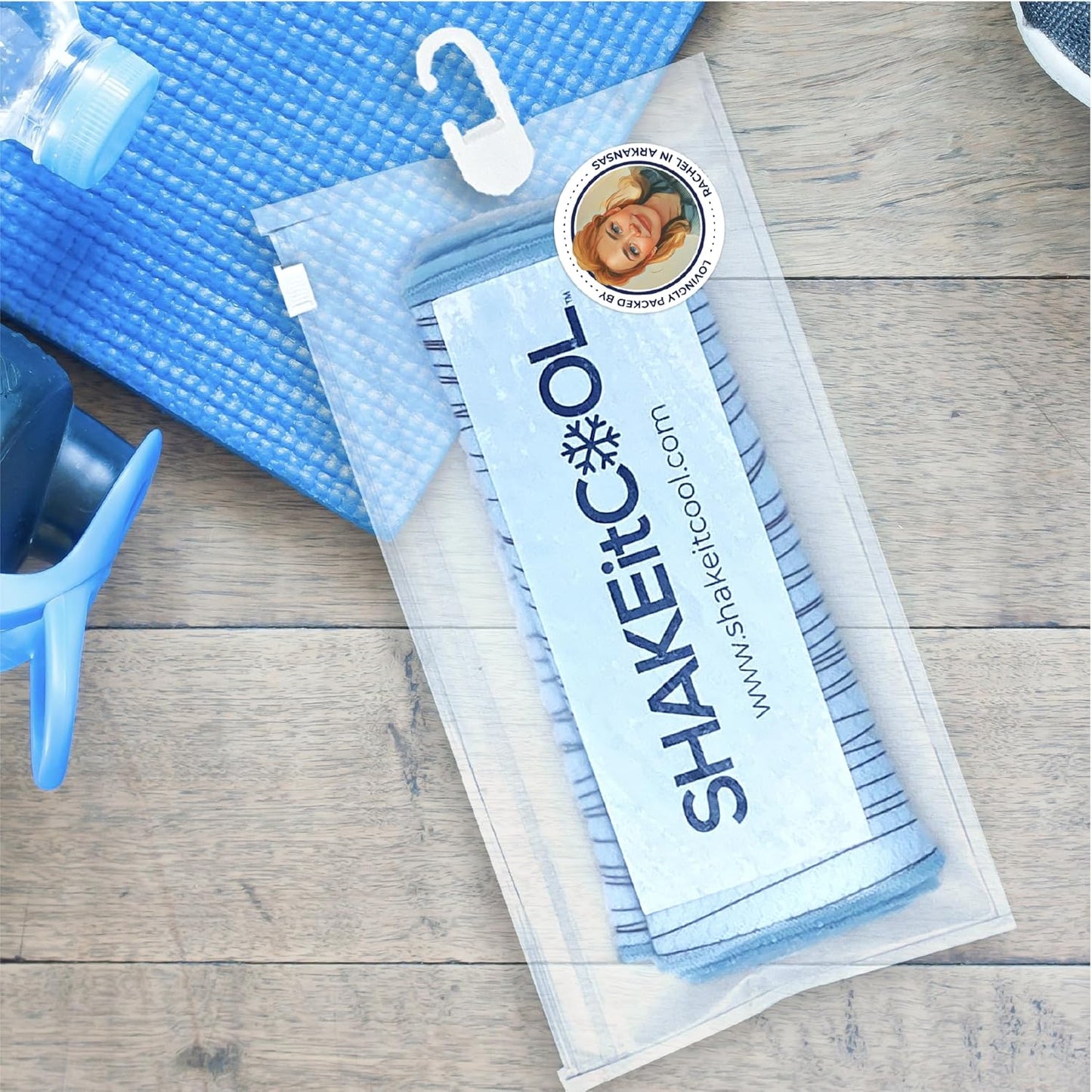 SHAKEitCOOL Original Cooling Towel – Be Cool in Style - Heat Relief, Soft, Lightweight, Sun Protection, Easy Clean - Perfect for Biking, Running, Yoga, Gym, Gardening - Eat.Sleep.Bike