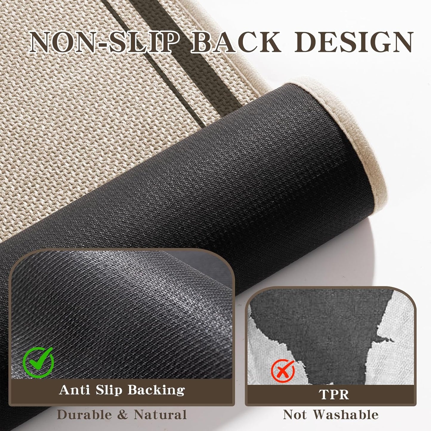 chakme Bathroom Rugs Mat 24x17, Ultra Thin Non Slip Bath Mat Small Quick Dry Absorbent Bath Mat for Bathroom, (Light Beige, 24"x17")