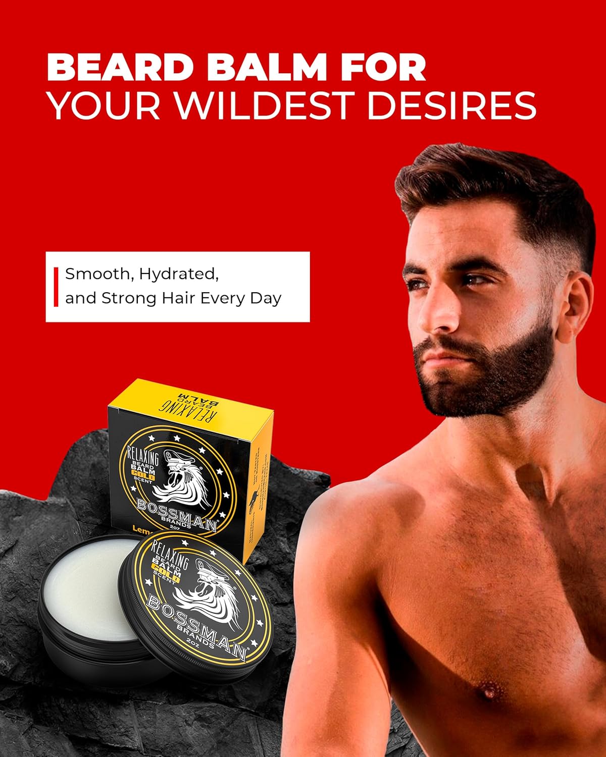 Bossman Beard Balm Variety Pack - Beard Grooming, Growth and Care Kit - Softener and Moisturizer - All 6 Scents