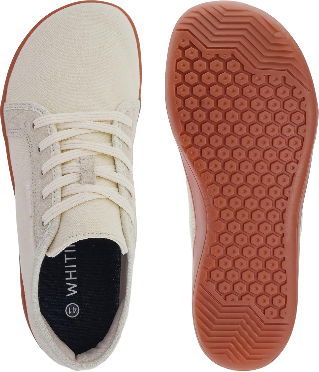 WHITIN Women's Canvas Barefoot Shoes | Wide Width Minimalist Sneakers | Classic Fit Low Top