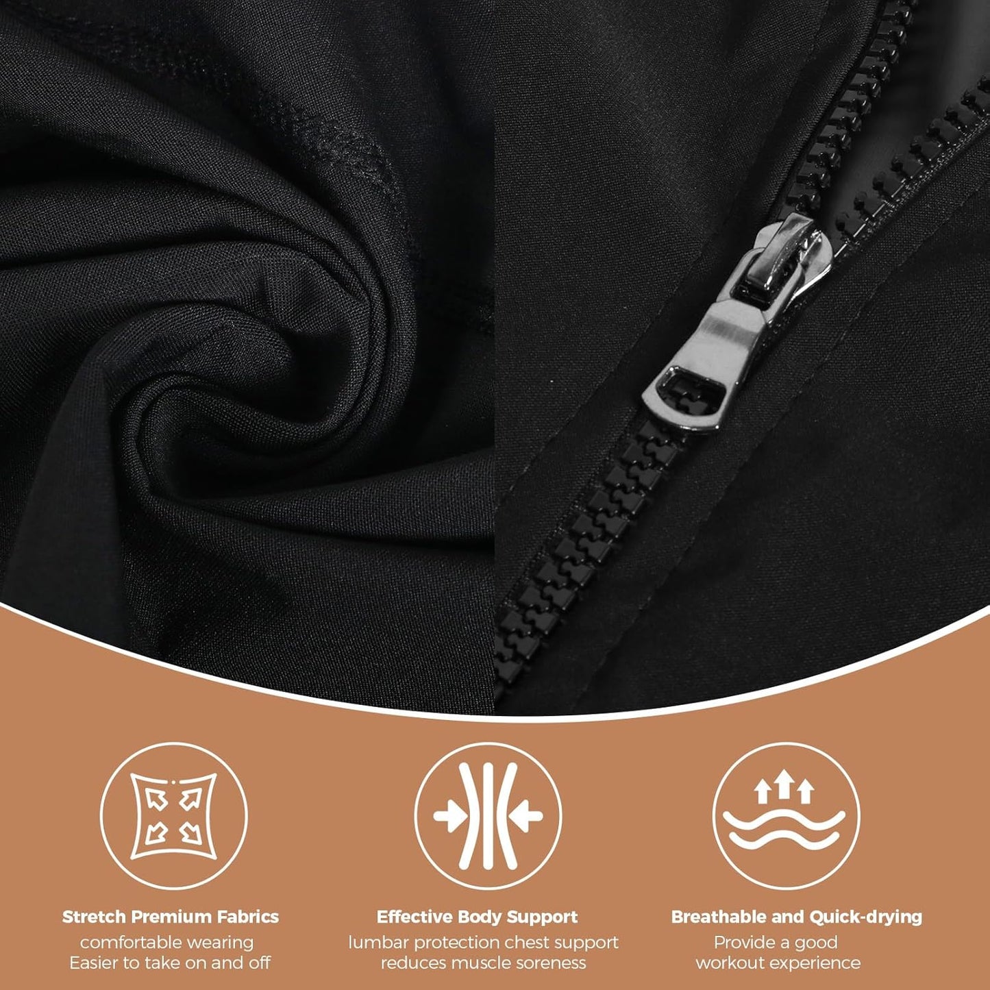 Sauna Suit for Women Sauna Vest Weight Loss 4 in 1 Waist Trainer Full Body Sweat Shirt Workout Running Gym