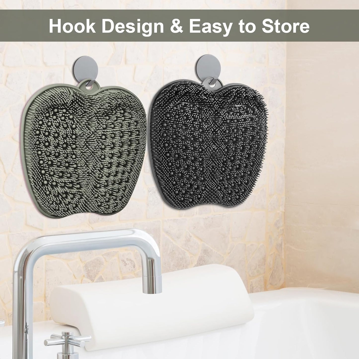 BESKAR Shower Foot Scrubber Mat with Non-Slip Suction Cups, Foot Spa Brush for Cleaning & Exfoliating Your Feet No Bend, Foot Points Reflexology Mat for Relax Your Feet