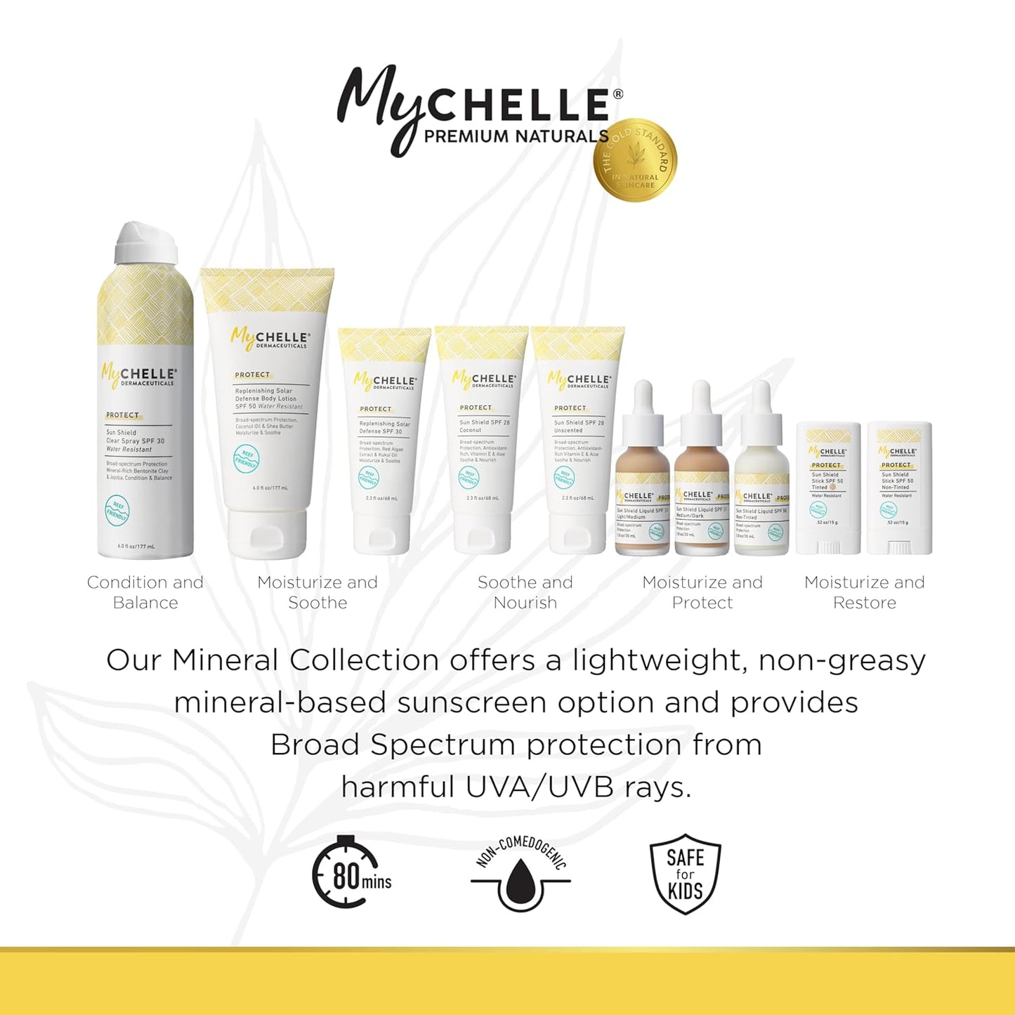 MyCHELLE Dermaceuticals Replenishing Solar Defense Body Lotion SPF 50 (6 Fl Oz) - Moisturizing Reef Safe Sunscreen with Coconut Oil and Shea Butter - Water Resistant for 80 Minutes
