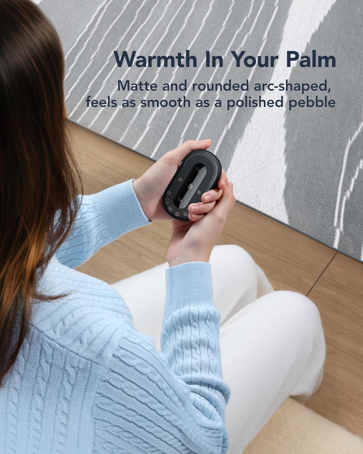 Hand Warmers Rechargeable 2 Pack, Magnetic Alloy Handwarmer 7000 mAh Reusable, Instant Heating UP to 131°F, 15 Hours Long Lasting Palm Pocket Heater, Gifts Packing for Christmas,Hunting,Camping,Golf