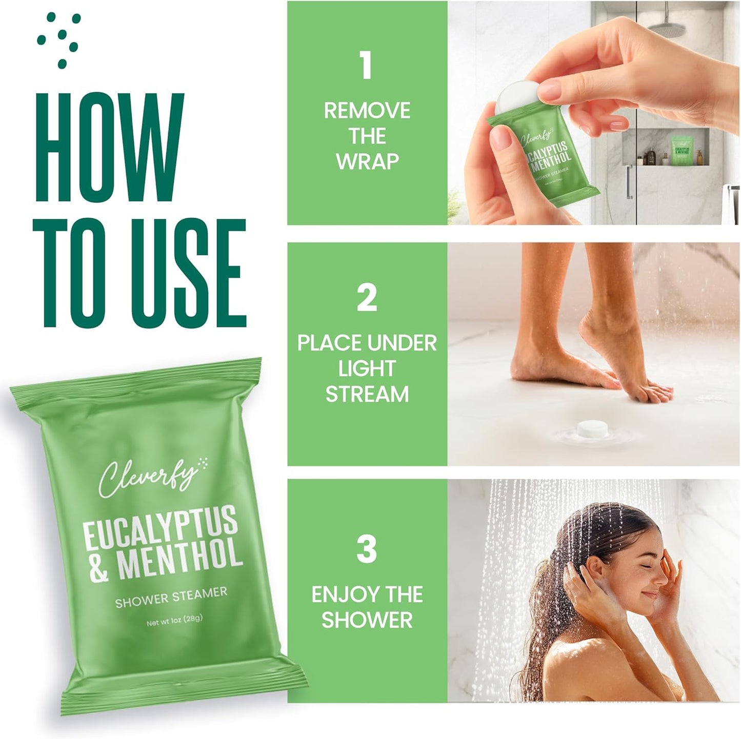 Cleverfy Eucalyptus for Shower Steamers Aromatherapy – Stocking Stuffers for Women, Teens and Wife – Christmas Gifts for Women and Teen Girls – White Elephant Gifts for Adults – 18 Tablets