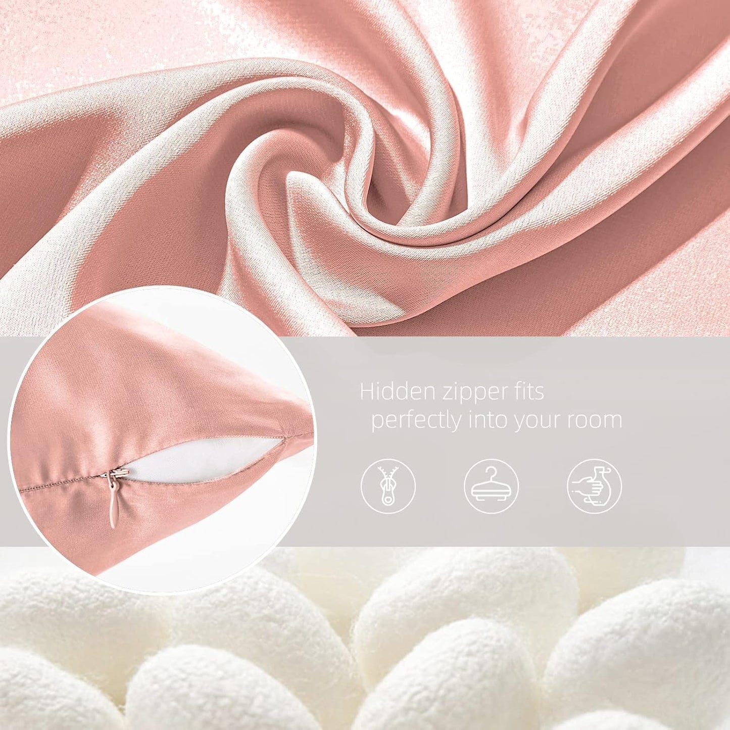 Silk Body Pillow Cover Pillow Pillowcase for Body Pillow Soft Pillow Covers Pillow Case Mulberry Silk Pillowcase for Sleep(Baby Pink,20"X 54",1pc)