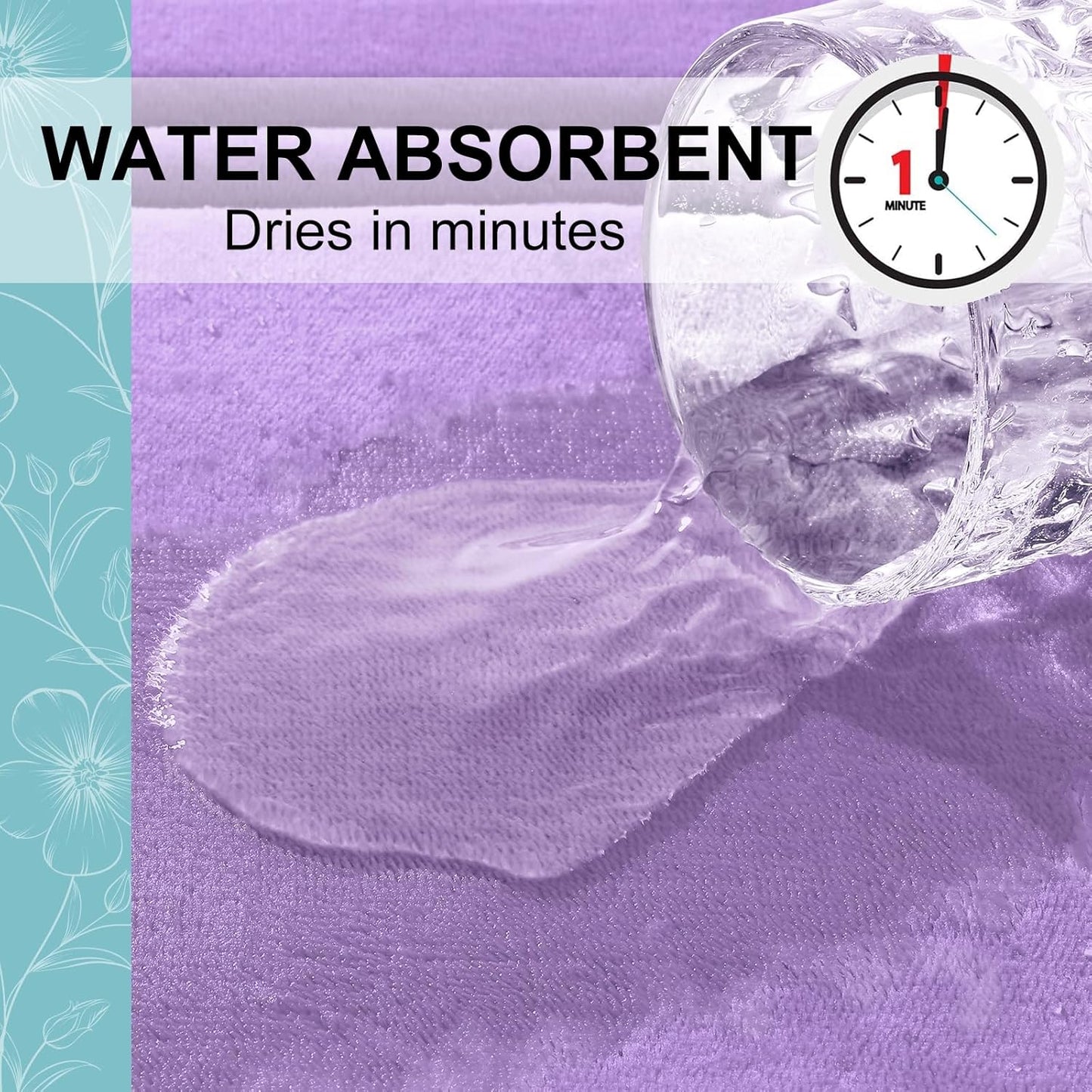 Grandaily Memory Foam Bath Mat Rug 30x20, Ultra Soft, Non-Slip and Absorbent Bathroom Rugs, Machine Wash Dry, Comfortable Bath Carpet for Bathroom Floor, Tub and Shower, Lavender