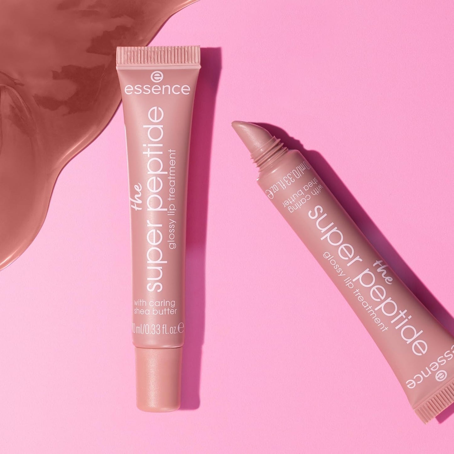 essence | The Super Peptide Glossy Lip Treatment | Hydrating, Nourishing and Non-Sticky | Vegan, Gluten Free and Cruelty Free (03 |Toffeetastic!)