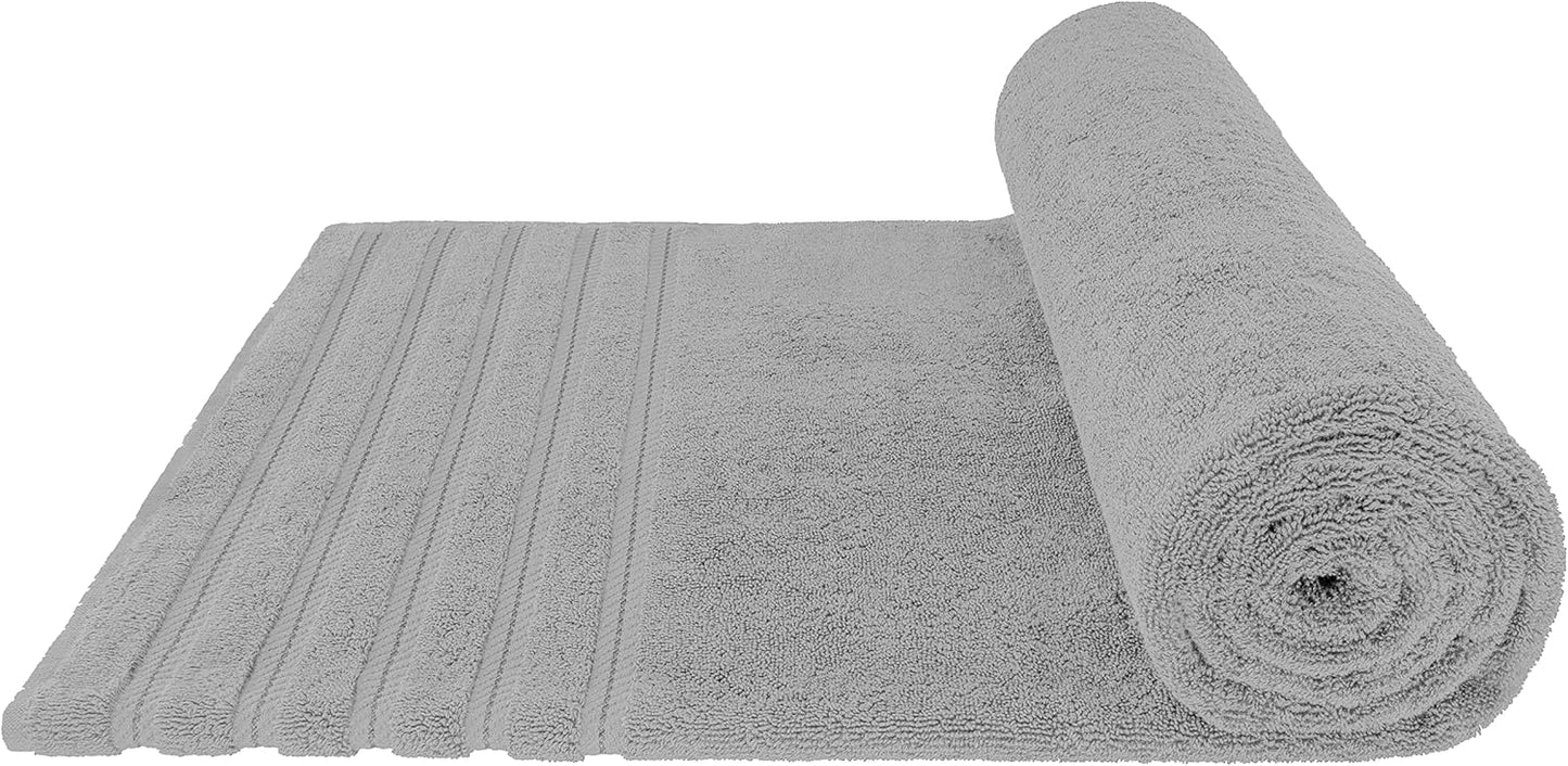 American Soft Linen 35x70 Jumbo Large Bath Towels, 600 GSM 100% Cotton Turkish Bath Sheet, Oversized Luxury Bath Towels for Bathroom Beach and Pool, Light Grey
