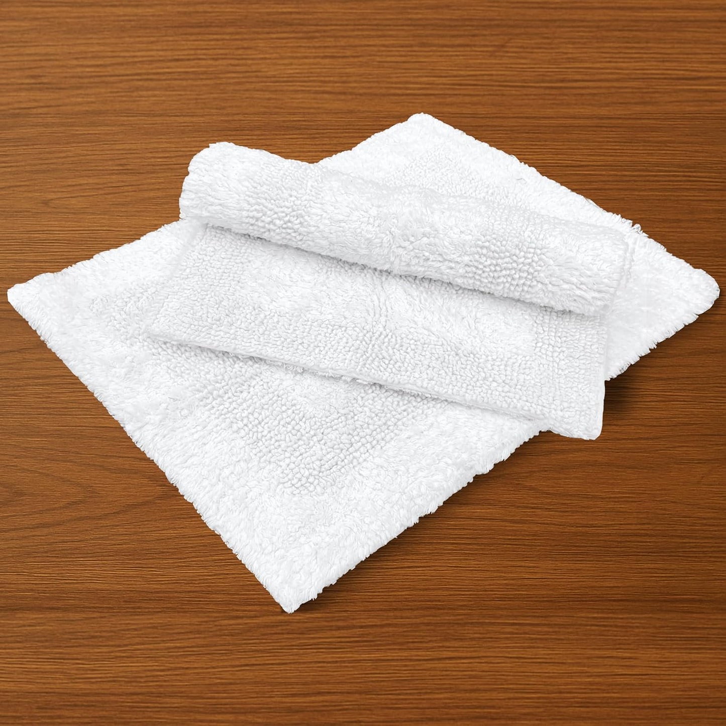 Cotton Bath Mat Rug for Bathroom - White, Reversible Bath Rugs Soft & Absorbent Quick Dry Mats, Washable Plush Hotel Quality Tufted Floor Step Out Mat for Bath Tub, Shower, Toilet - 17x24 Inches