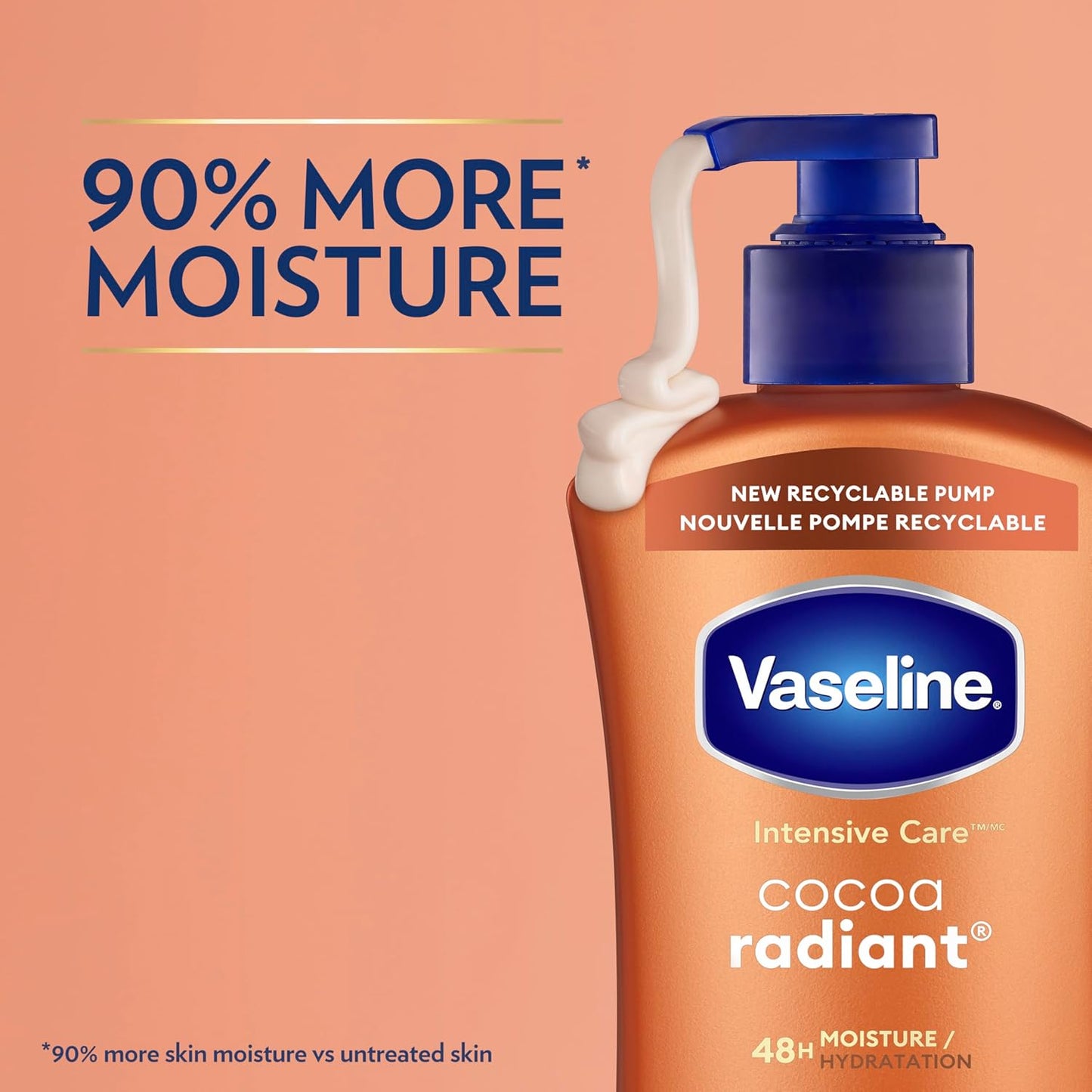 Vaseline Intensive Care Body Lotion Cocoa Radiant 3 count for Dry Skin Lotion Made with Ultra-Hydrating Lipids and Pure Cocoa Butter for a Long-Lasting, Radiant Glow 20.3 Oz